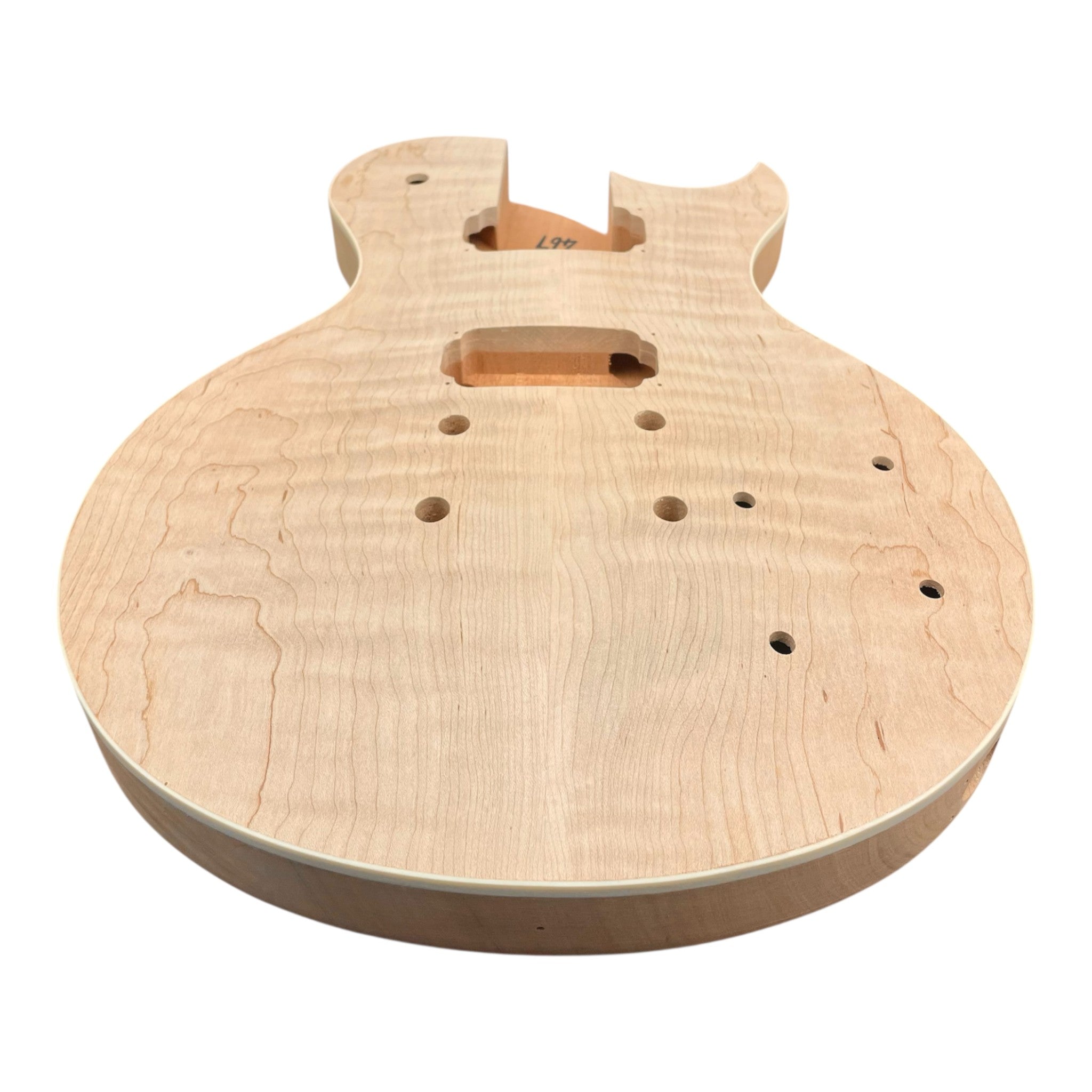 LPM385SFMDIY Solid Flame Maple Top Mahogany HLP H-H Electric Guitar DIY Kit - Complete No-Soldering w/ Ivory Trims & Chrome Hardware