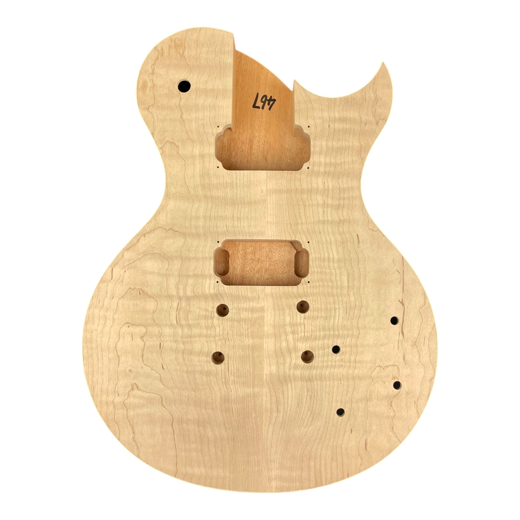 LPM385SFMDIY Solid Flame Maple Top Mahogany HLP H-H Electric Guitar DIY Kit - Complete No-Soldering w/ Ivory Trims & Chrome Hardware