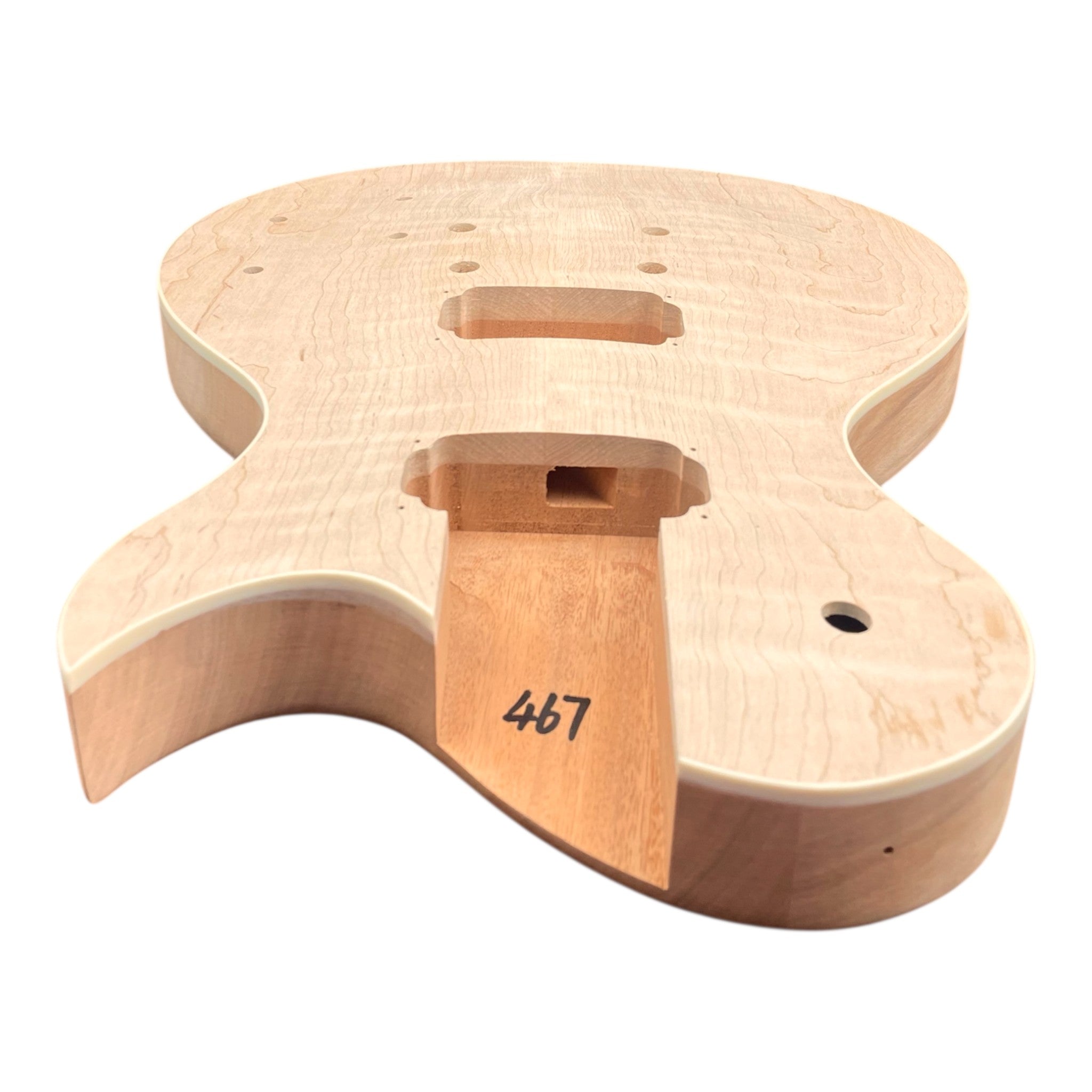 LPM385SFMDIY Solid Flame Maple Top Mahogany HLP H-H Electric Guitar DIY Kit - Complete No-Soldering w/ Ivory Trims & Chrome Hardware