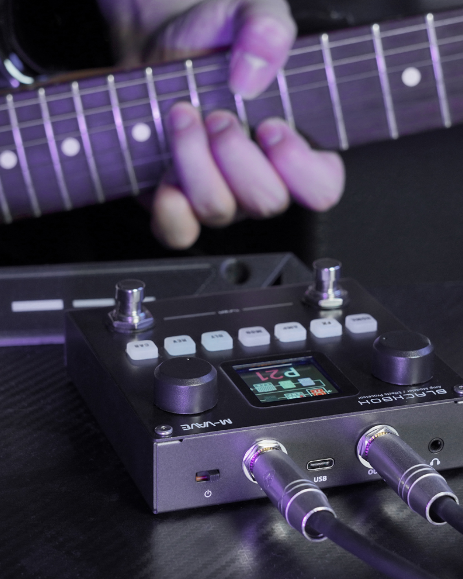 M-Vave BLACKBOX Guitar / Bass Amp Modeller Multi-Effects Processor Rechargeable - BLACKBOX