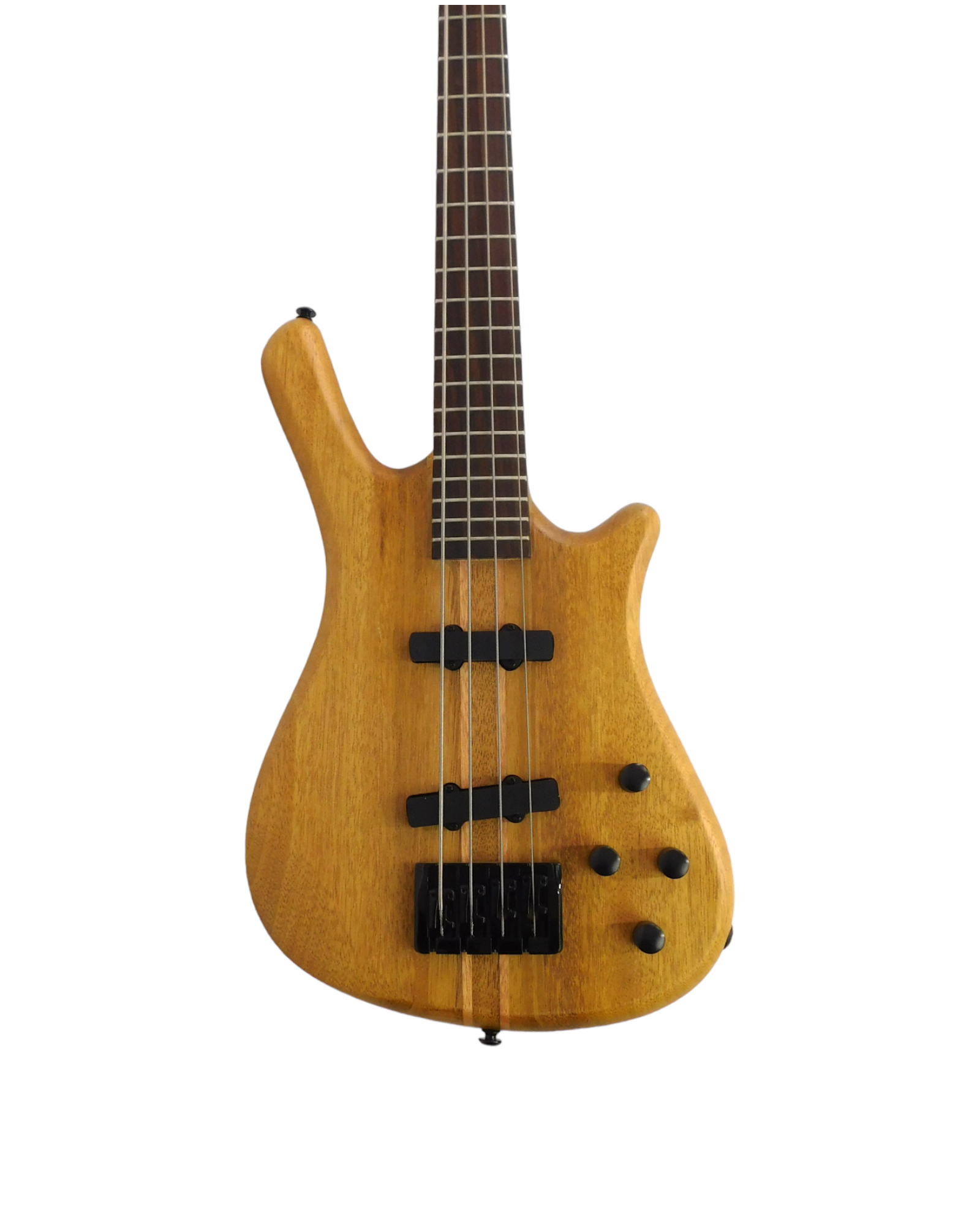 Haze Solid Walnut Neck-Thru Active Single-Coil WR Electric Bass Guitar - Natural SPB3213N
