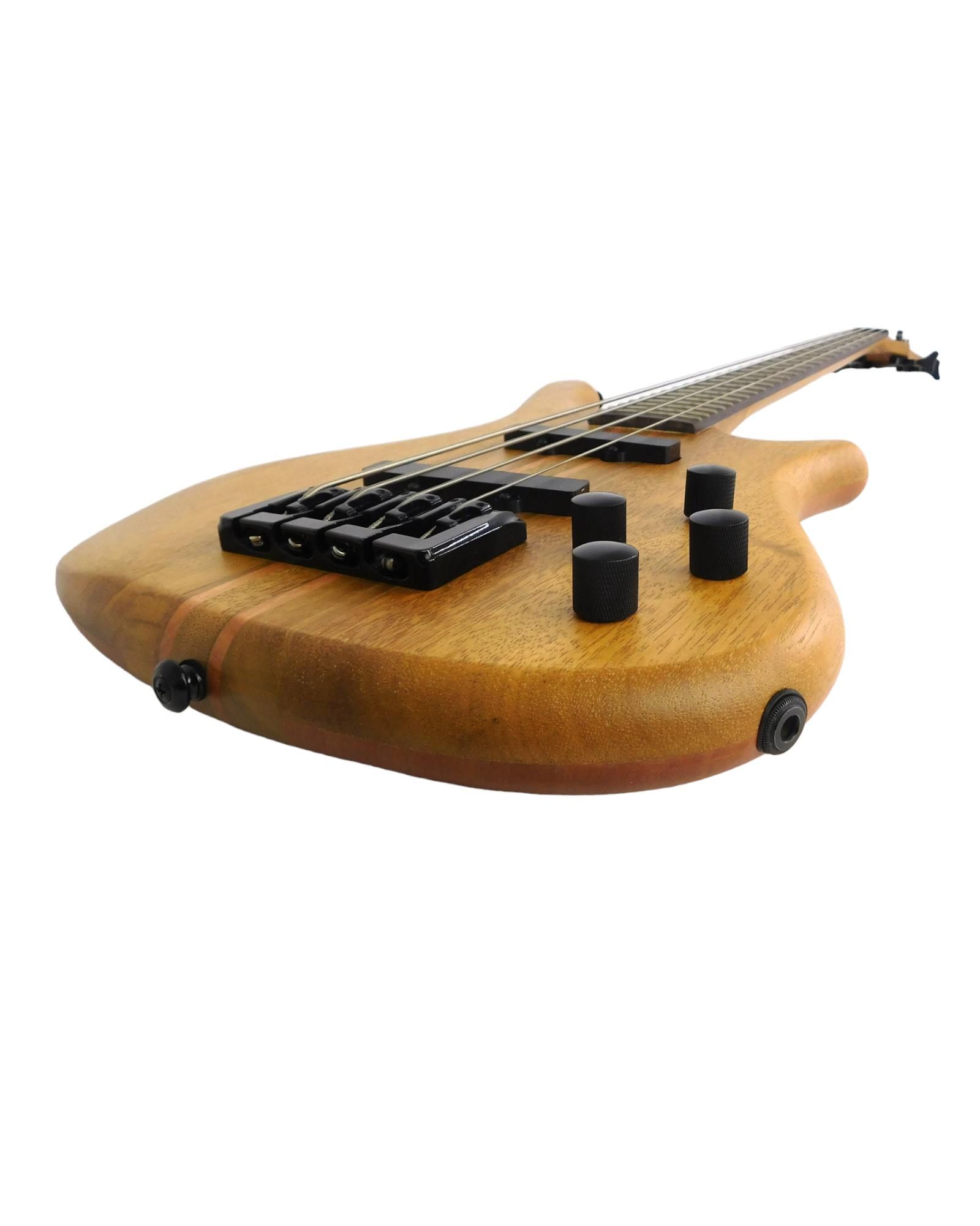 Haze Solid Walnut Neck-Thru Active Single-Coil WR Electric Bass Guitar - Natural SPB3213N