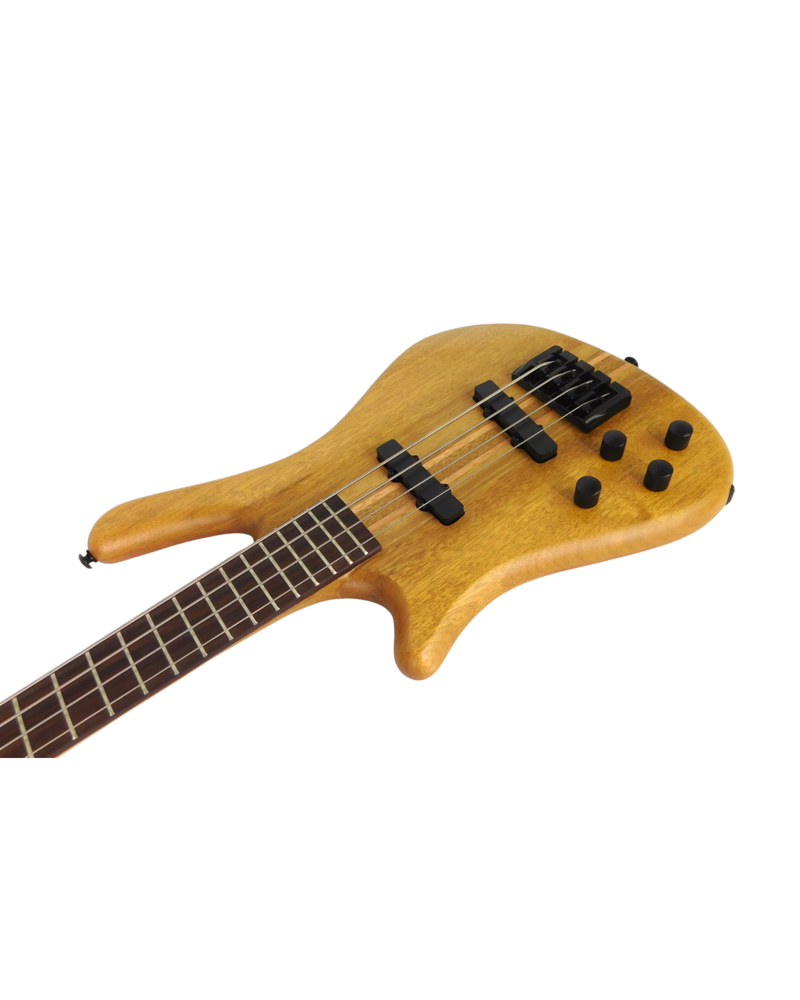 Haze Solid Walnut Neck-Thru Active Single-Coil WR Electric Bass Guitar - Natural SPB3213N