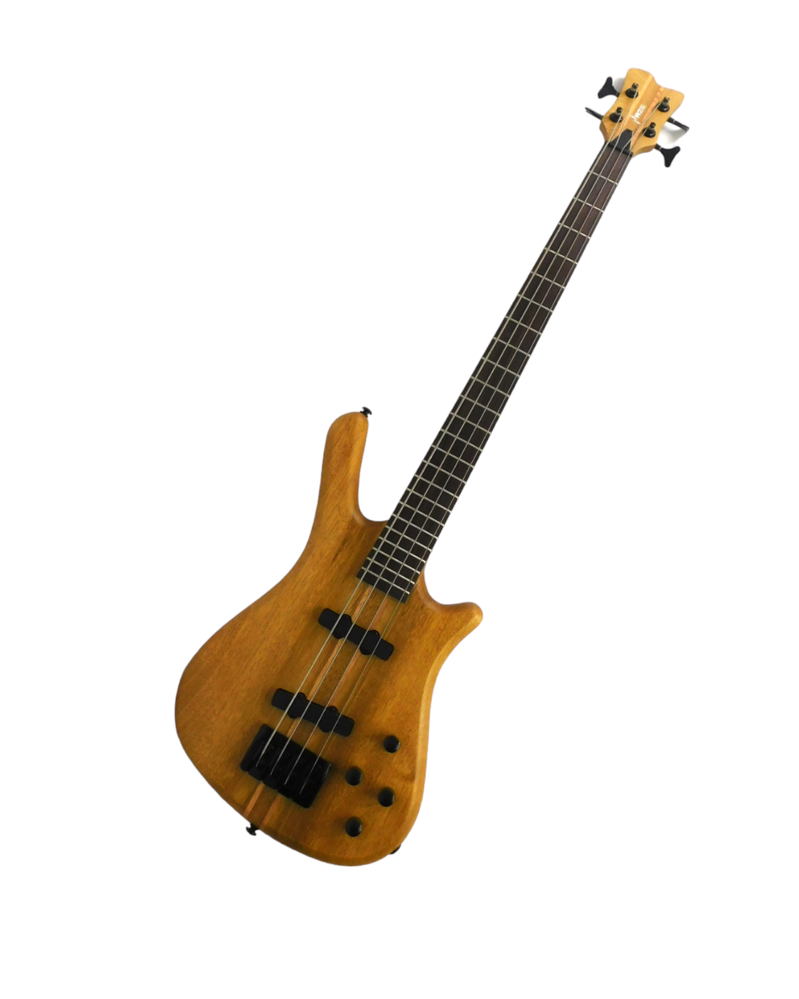 Haze Solid Walnut Neck-Thru Active Single-Coil WR Electric Bass Guitar - Natural SPB3213N