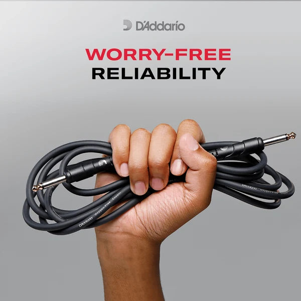 D'Addario Classic Series 1/4" Jack Instrument Cable - Right-Angle-Straight