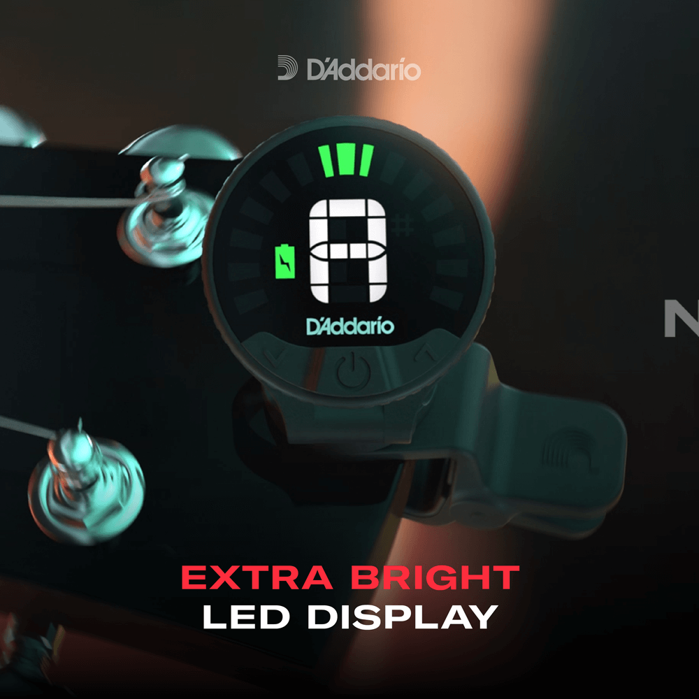 D'Addario Nexxus 360 Rechargeable Clip-on Guitar Tuner - (PWCT26)