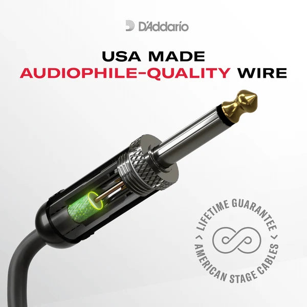 D'Addario American Stage 1/4" Jack Instrument Cable - Right-Angle-Right-Angle