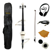 Symphony EC02WH Foldable Hand-Carved Solid Catalpa Electric Cello Outfit in Gloss White