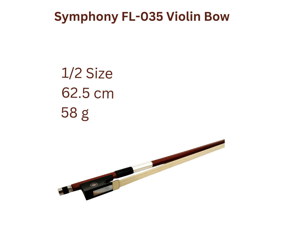 Symphony FL035 high-quality Brazilwood Violin Bow - 1/2 size