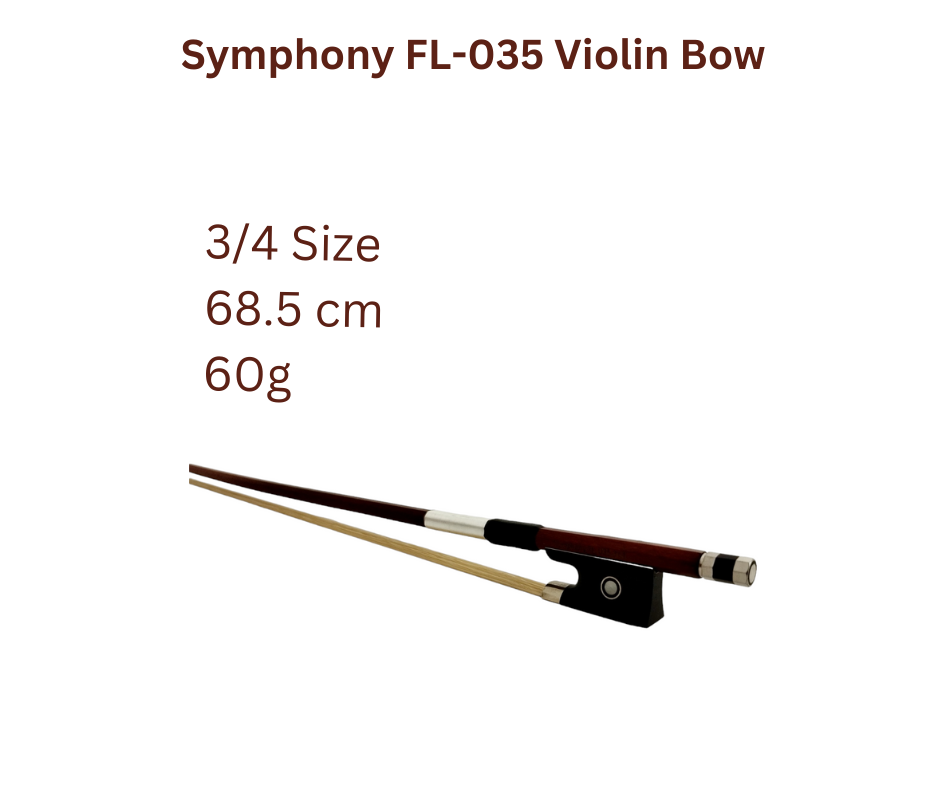Symphony Model A Brazilwood Violin Bow - 3/4, FL03534