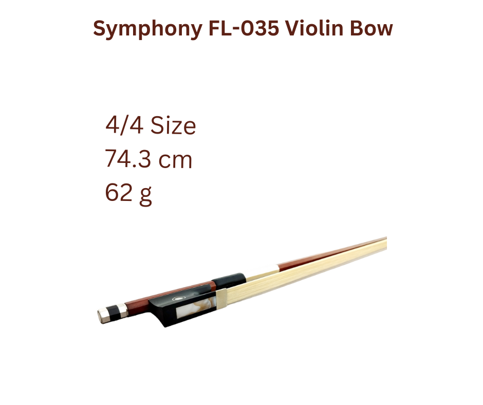 Symphony FL035 high quality Brazilwood Violin Bow - 4/4 size