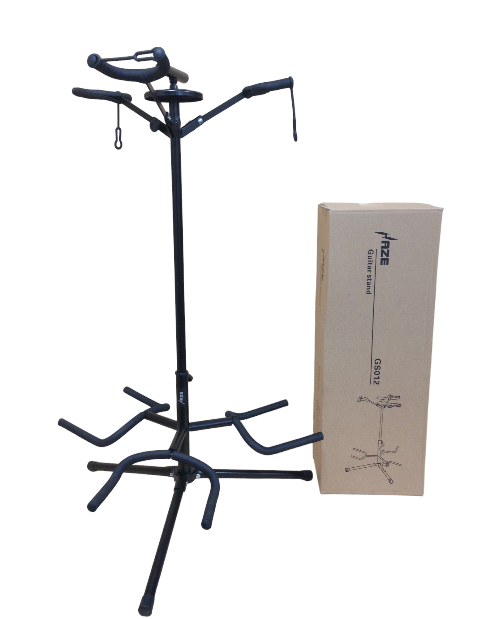 Haze GS012 Metal-Rubber Tripod 3-Guitar Stand