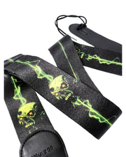 Long PU Leather End Guitar Strap, Length Adjustable 103~170cm, Green Ghost, GSNEON