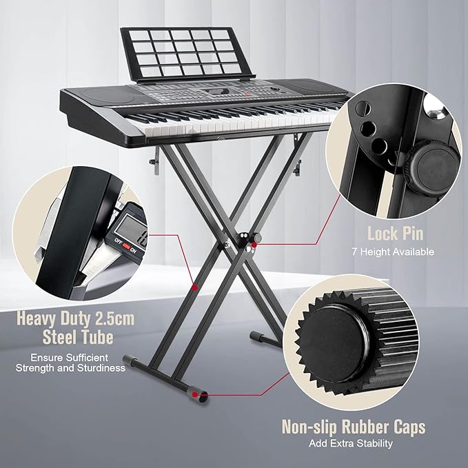 Professional Height Adjustable Folding X Type Double-Braced Keyboard Stand KBX3