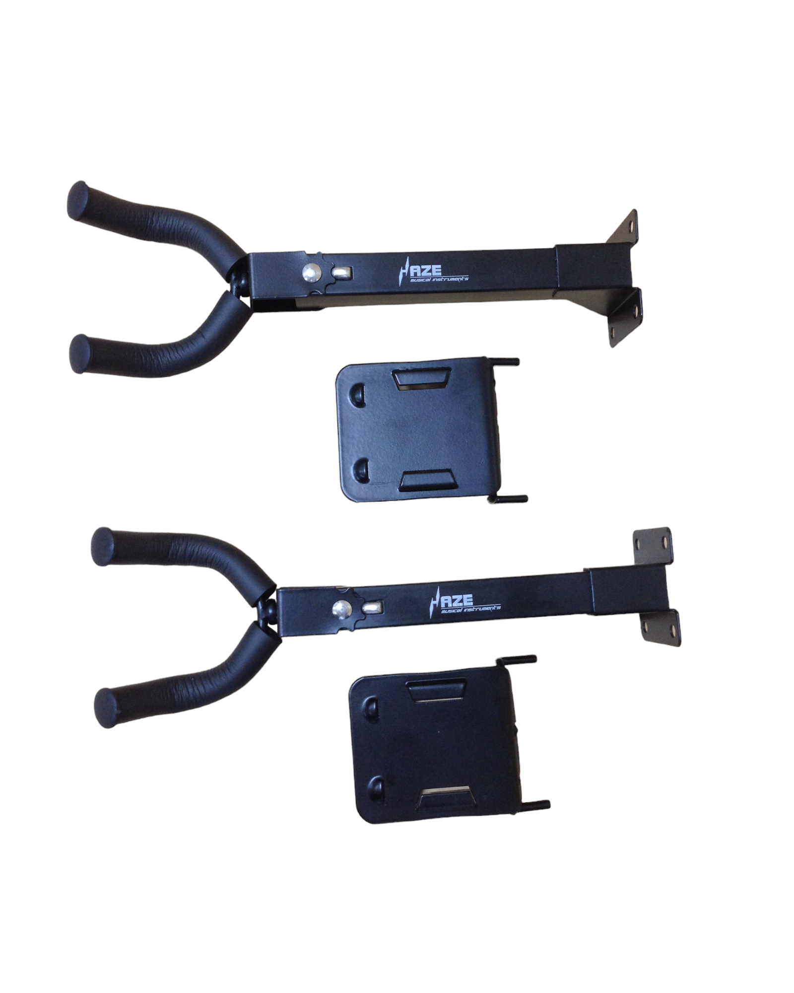 Two (x2) Haze HJWHG17 Long-arm Guitar Grid Hook/Wall Mount Guitar Bracket, Black