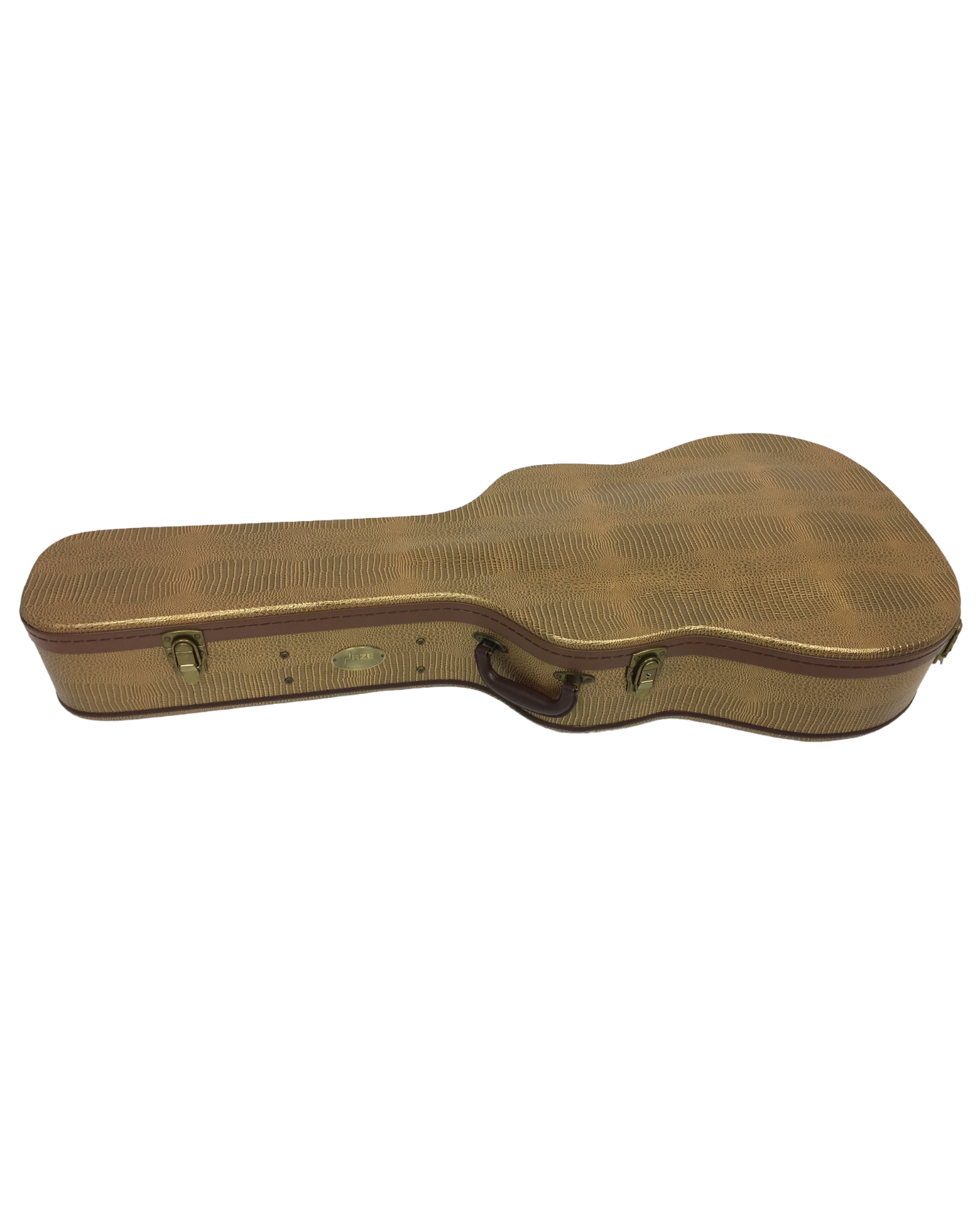 Haze 20DB Dreadnought Acousitc Arch Top Hard Case - Lockable, Bronze Croc Print