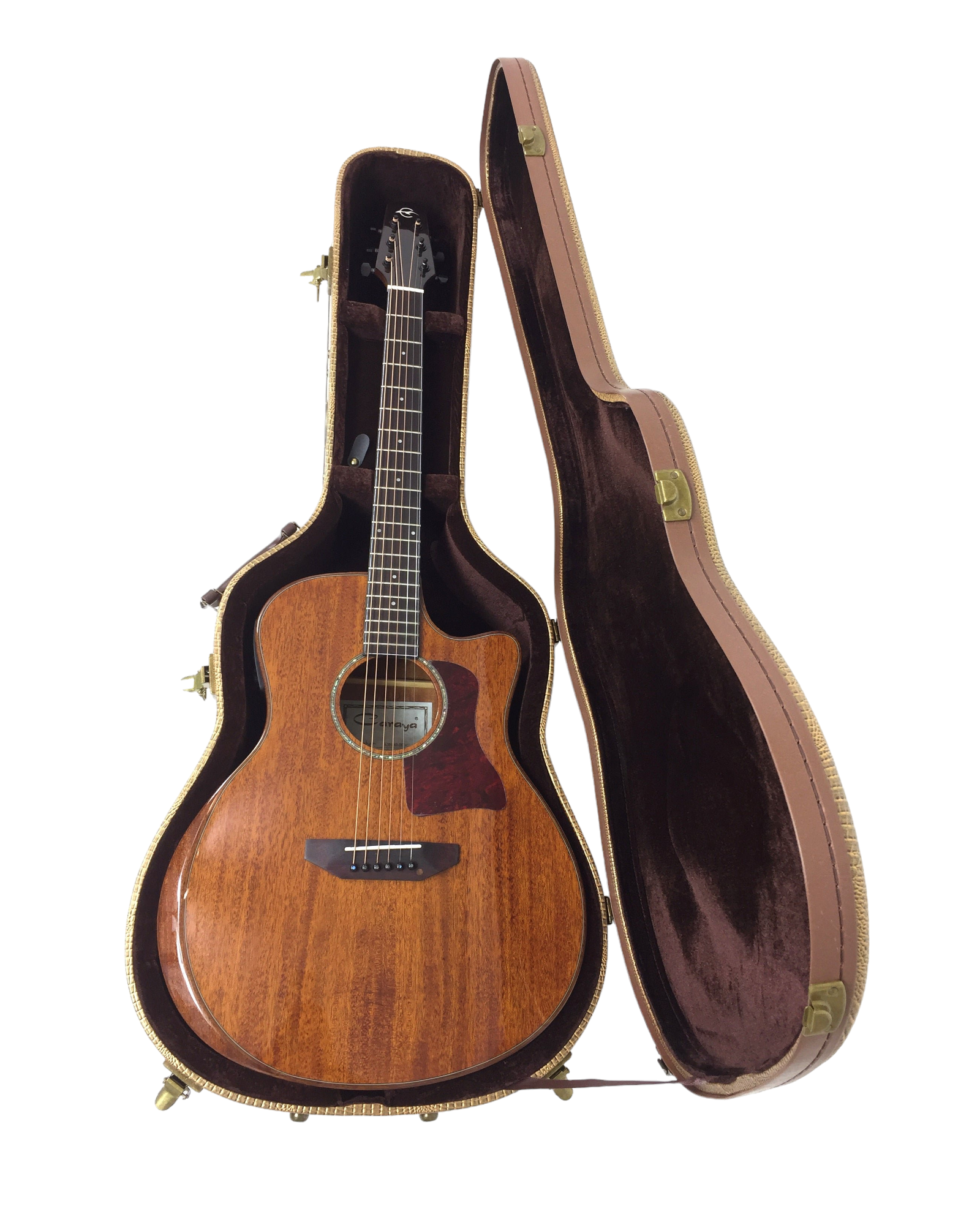 Haze 20DB Dreadnought Acousitc Arch Top Hard Case - Lockable, Bronze Croc Print