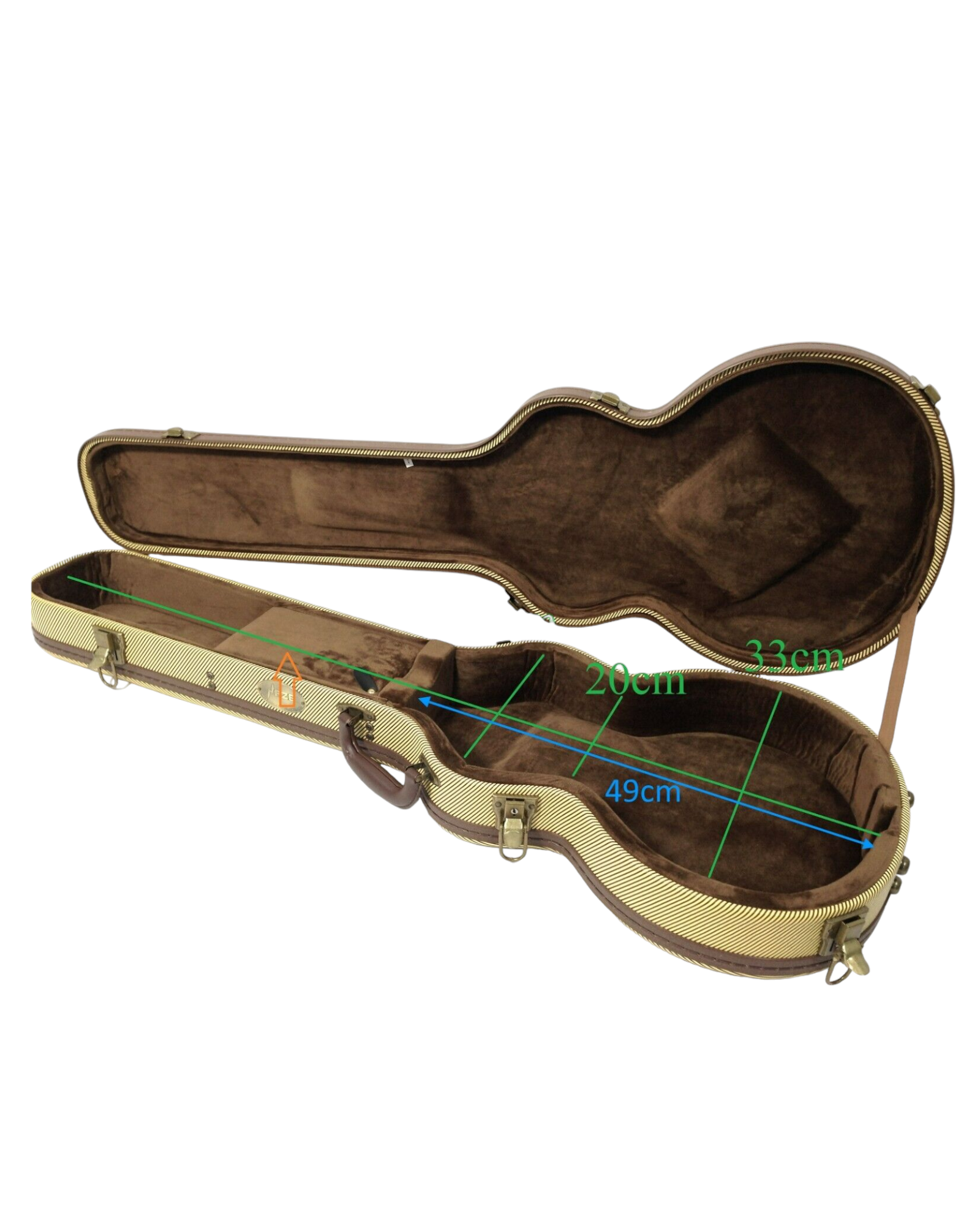 Haze 50LPY LP Electric Guitar Hard Case - Lockable, Tweed