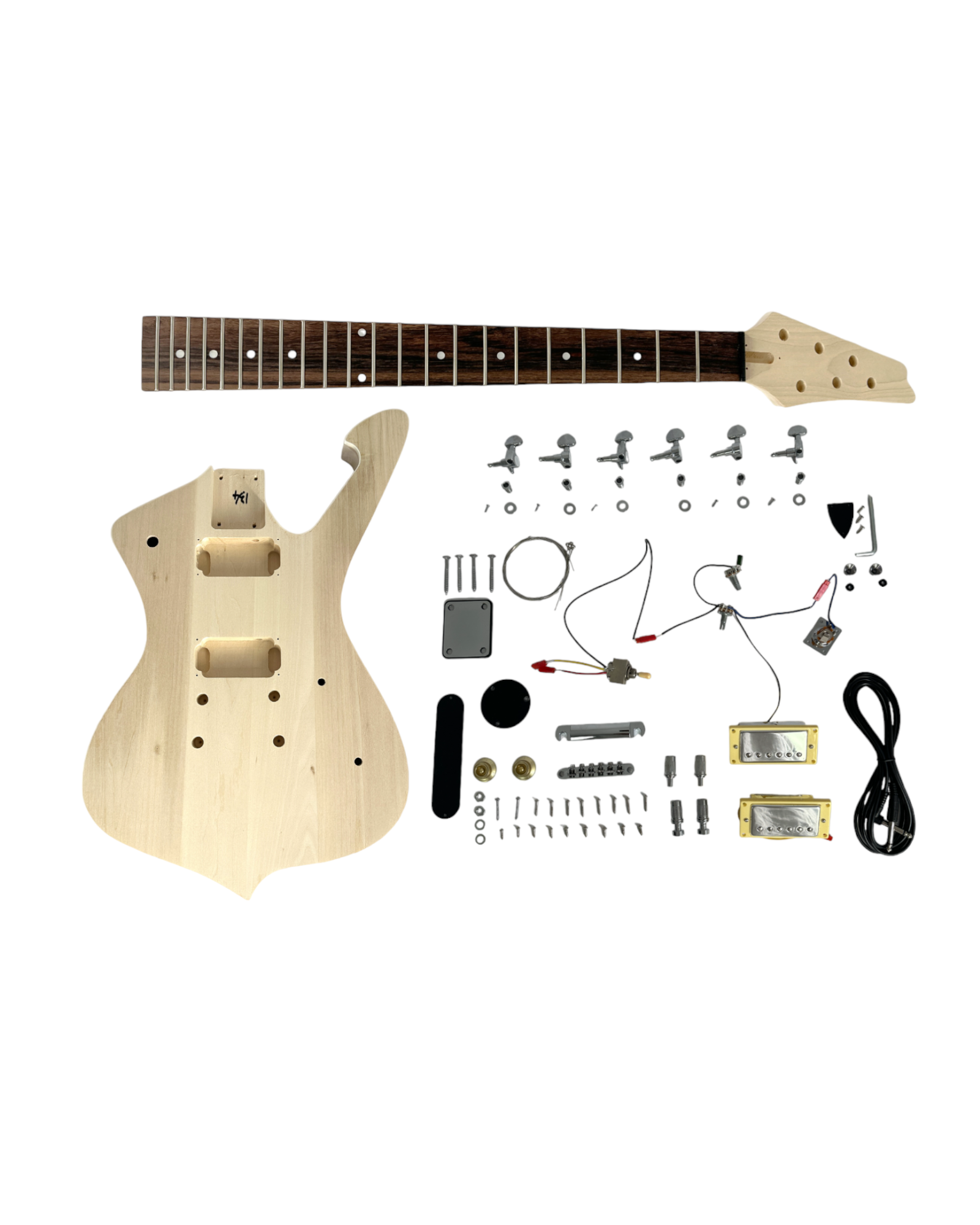 Pre-Order for December 2025: Solid Basswood Electric Guitar DIY Kit with Maple Neck