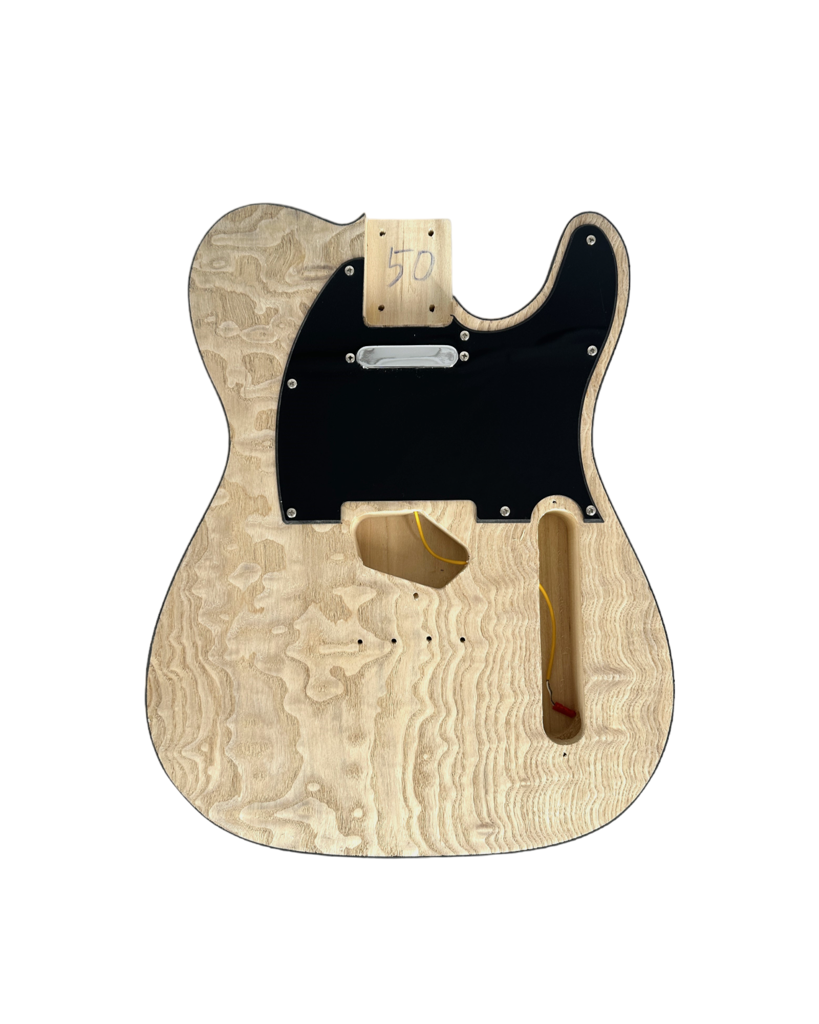 HSTL19100BNADIY Solid Basswood Body Quilted Natural Maple TL Style Electric Guitar DIY Kit, No-Soldering, S-S