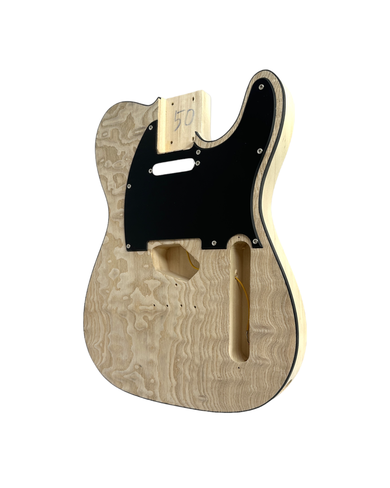 HSTL19100BNADIY Solid Basswood Body Quilted Natural Maple TL Style Electric Guitar DIY Kit, No-Soldering, S-S