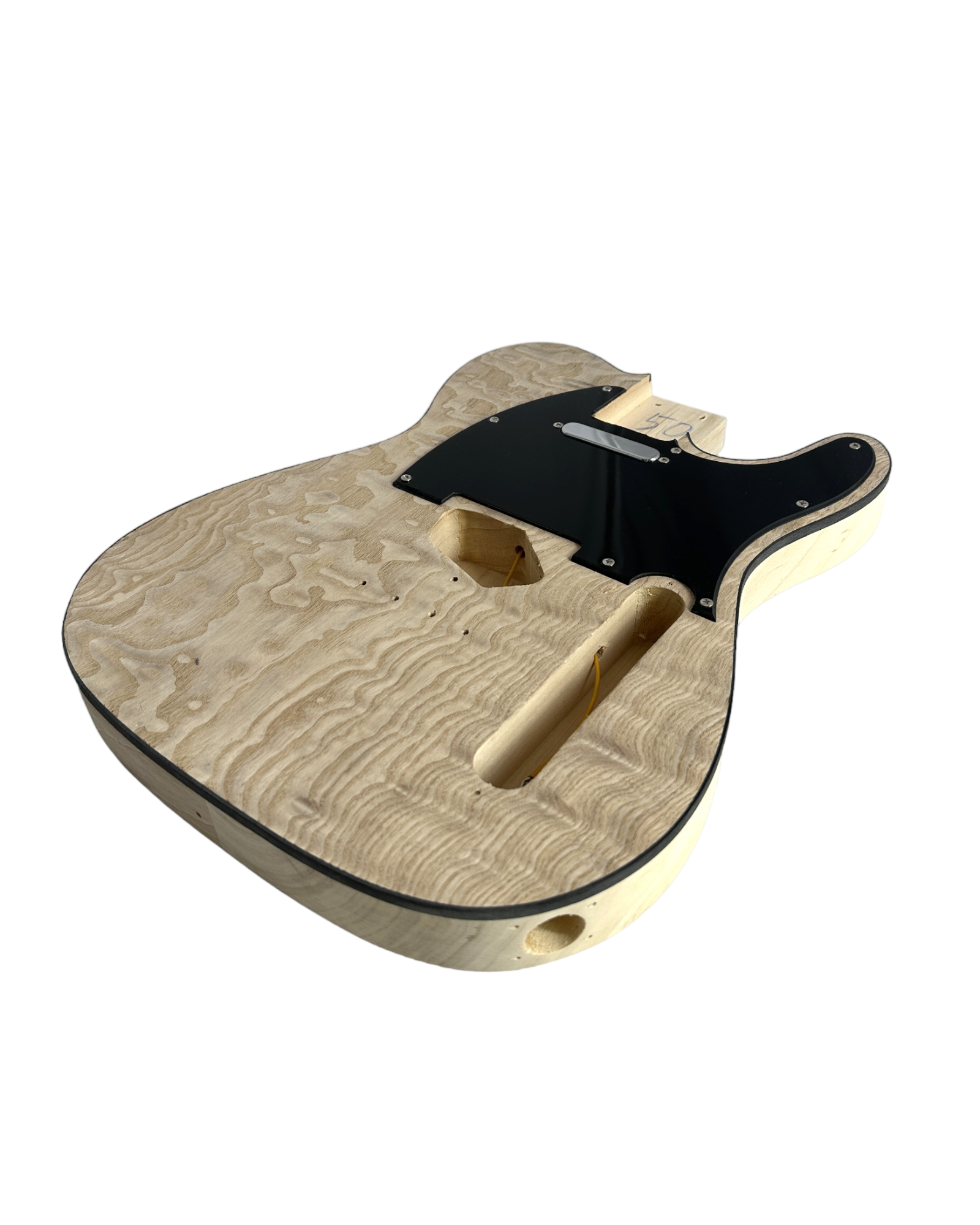 HSTL19100BNADIY Solid Basswood Body Quilted Natural Maple TL Style Electric Guitar DIY Kit, No-Soldering, S-S