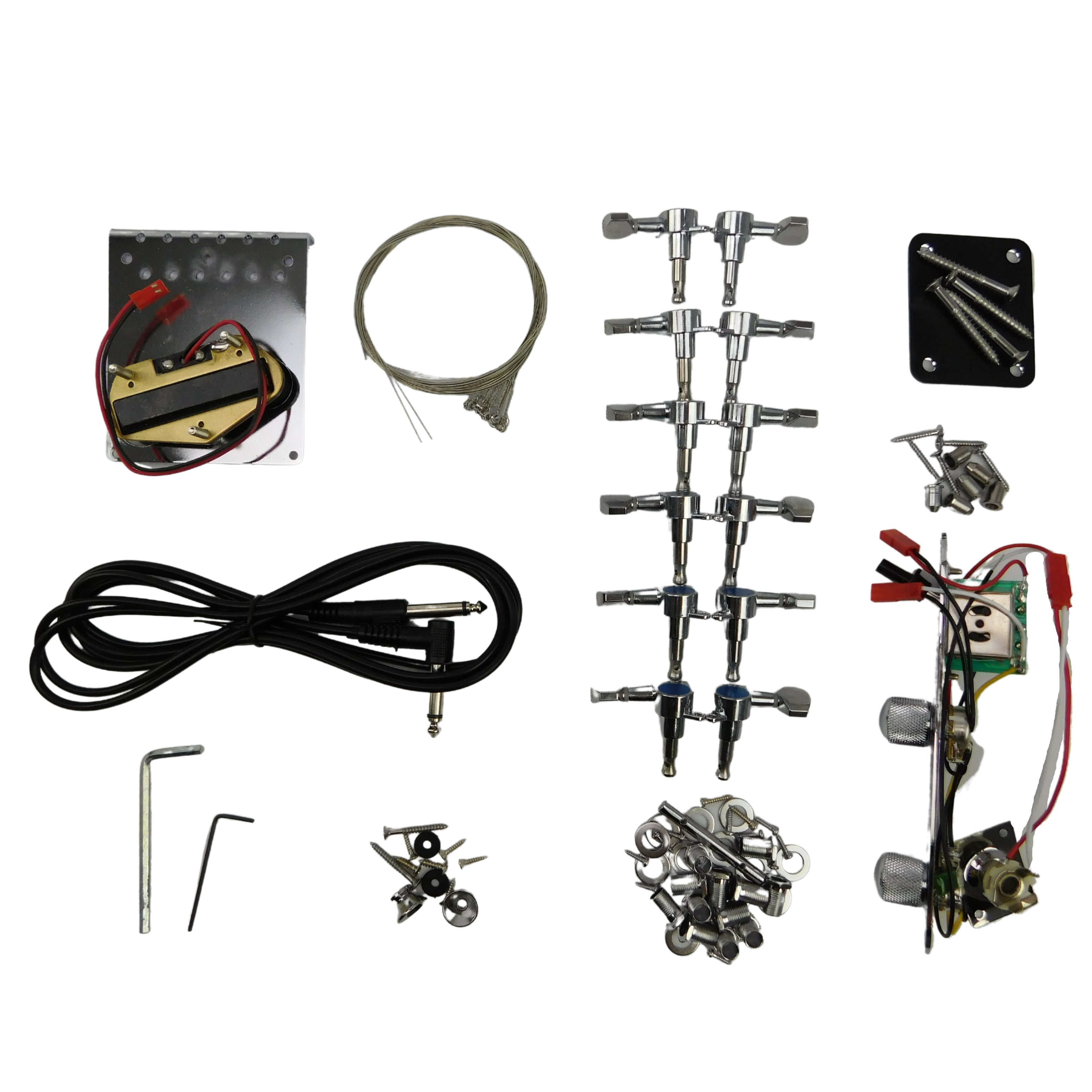 12 String Electric Guitar DIY Kit, No-Soldering,S-S. Solid Basswood TL100SDIY