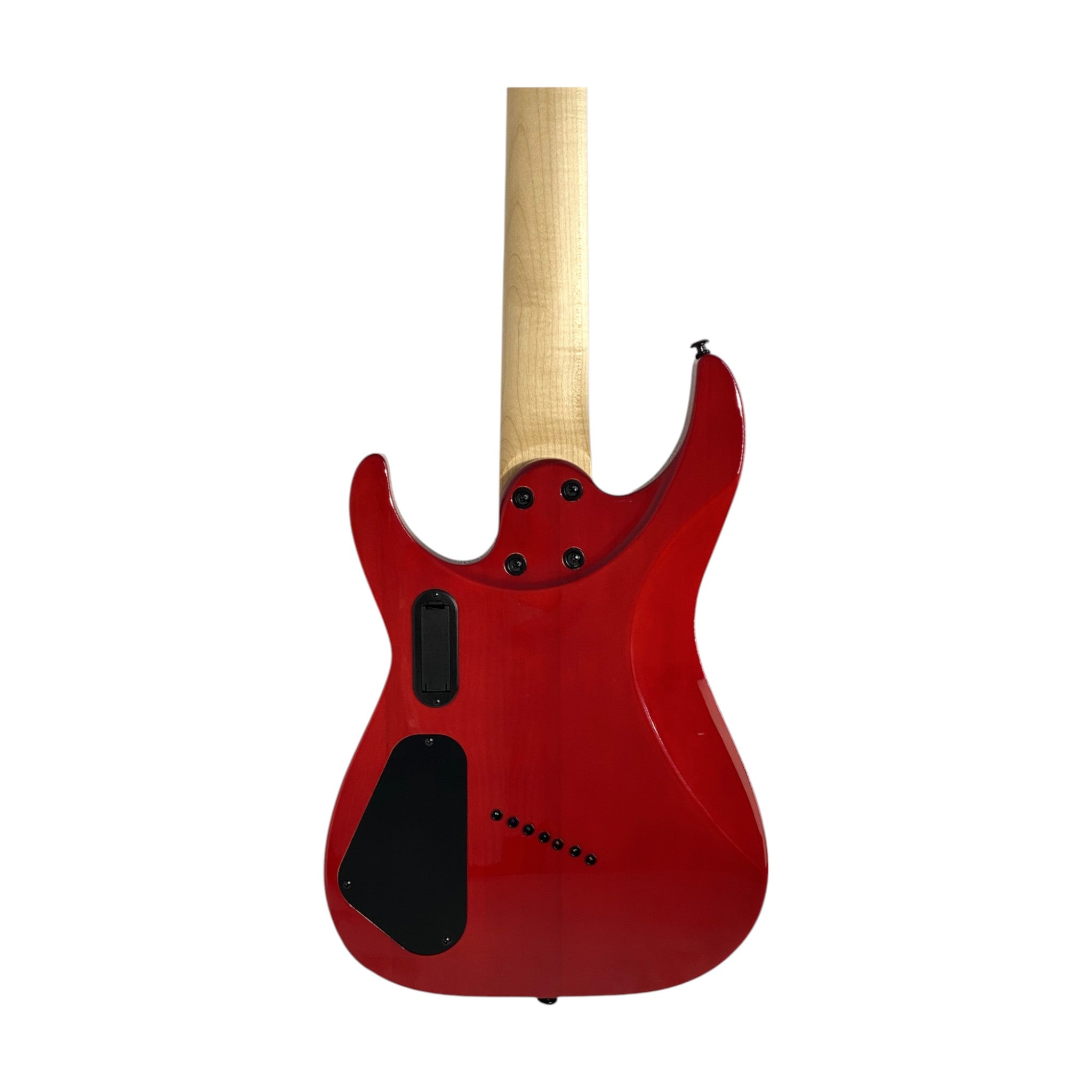 Haze 7FF Dark Cherry 7-String Fanned Fret Electric Guitar with Active Humbuckers