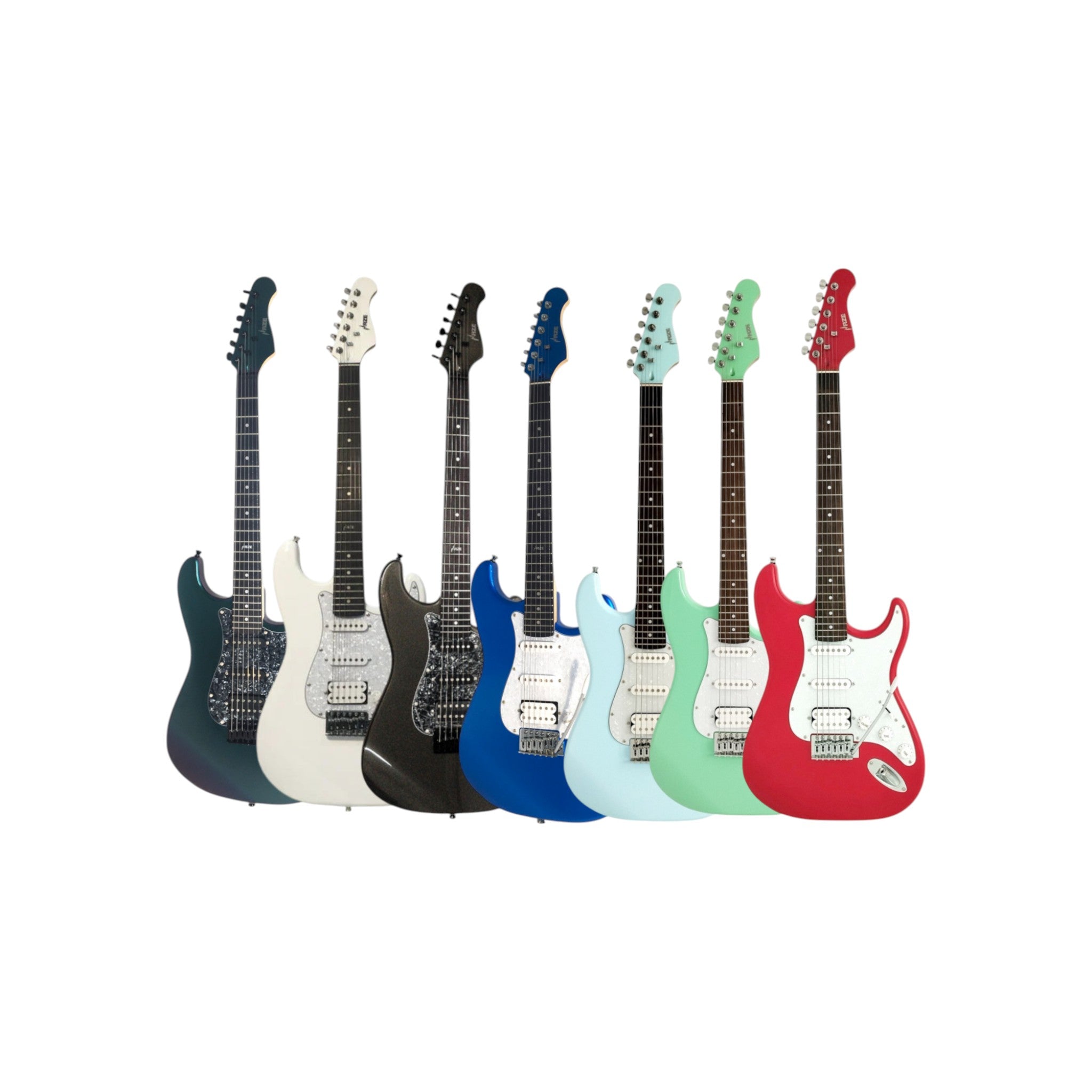 Haze E211 Surf Green HST Electric Guitar with Accessories + 10W Amp. (Optional)