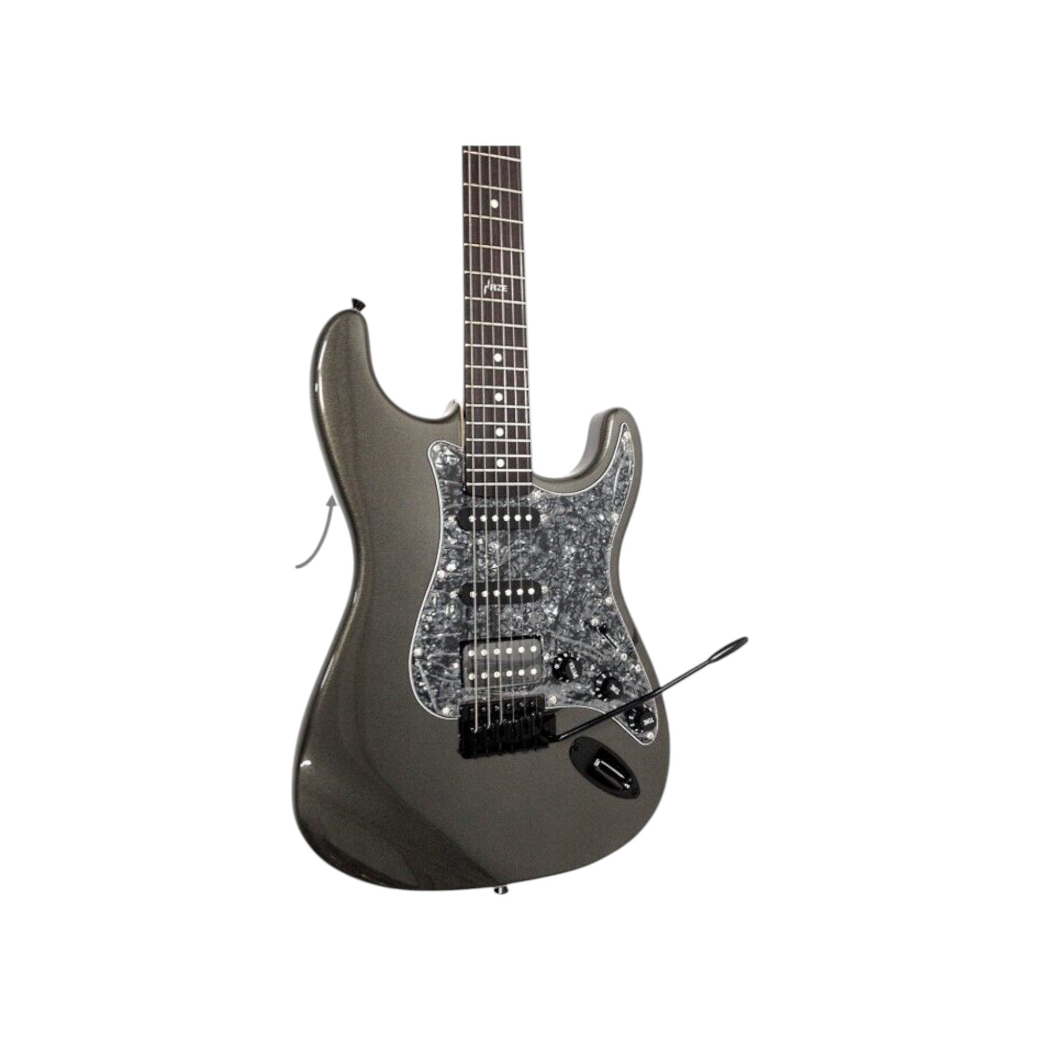 Haze E211 Gunmetal Grey HST Electric Guitar with Accessories + 10W Amp. (Optional)