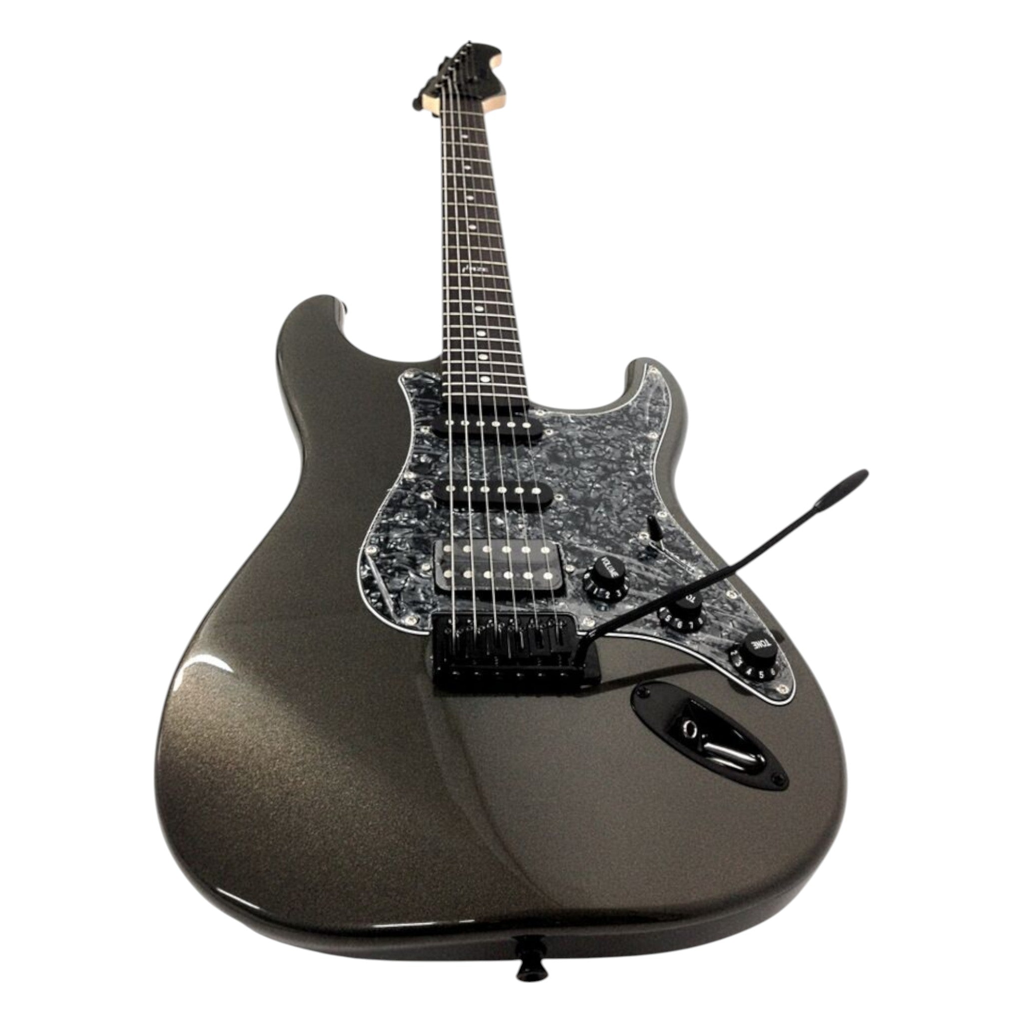 Haze E211 Gunmetal Grey HST Electric Guitar with Accessories + 10W Amp. (Optional)