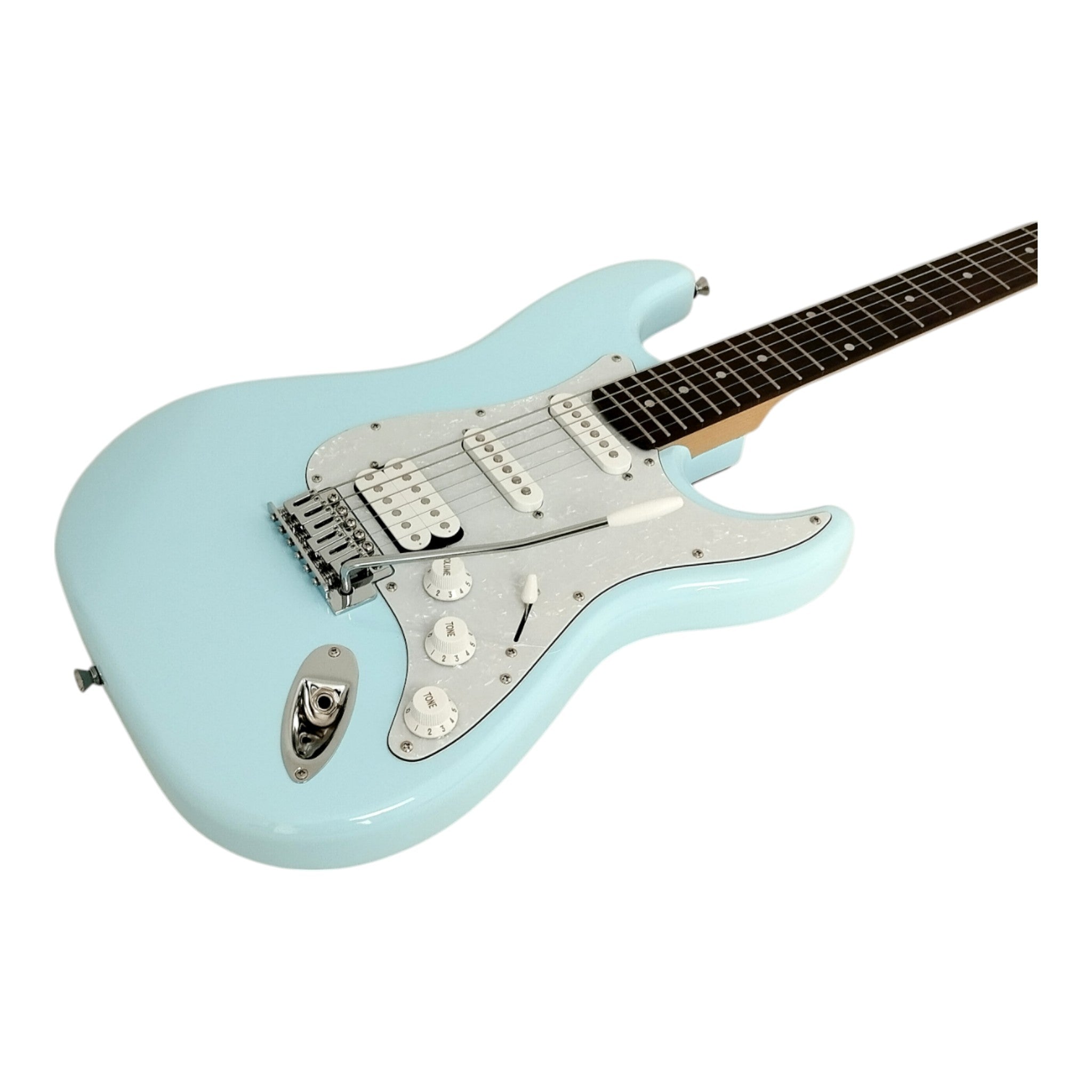 Haze E211 Sonic Blue HST Electric Guitar with Accessories + 10W