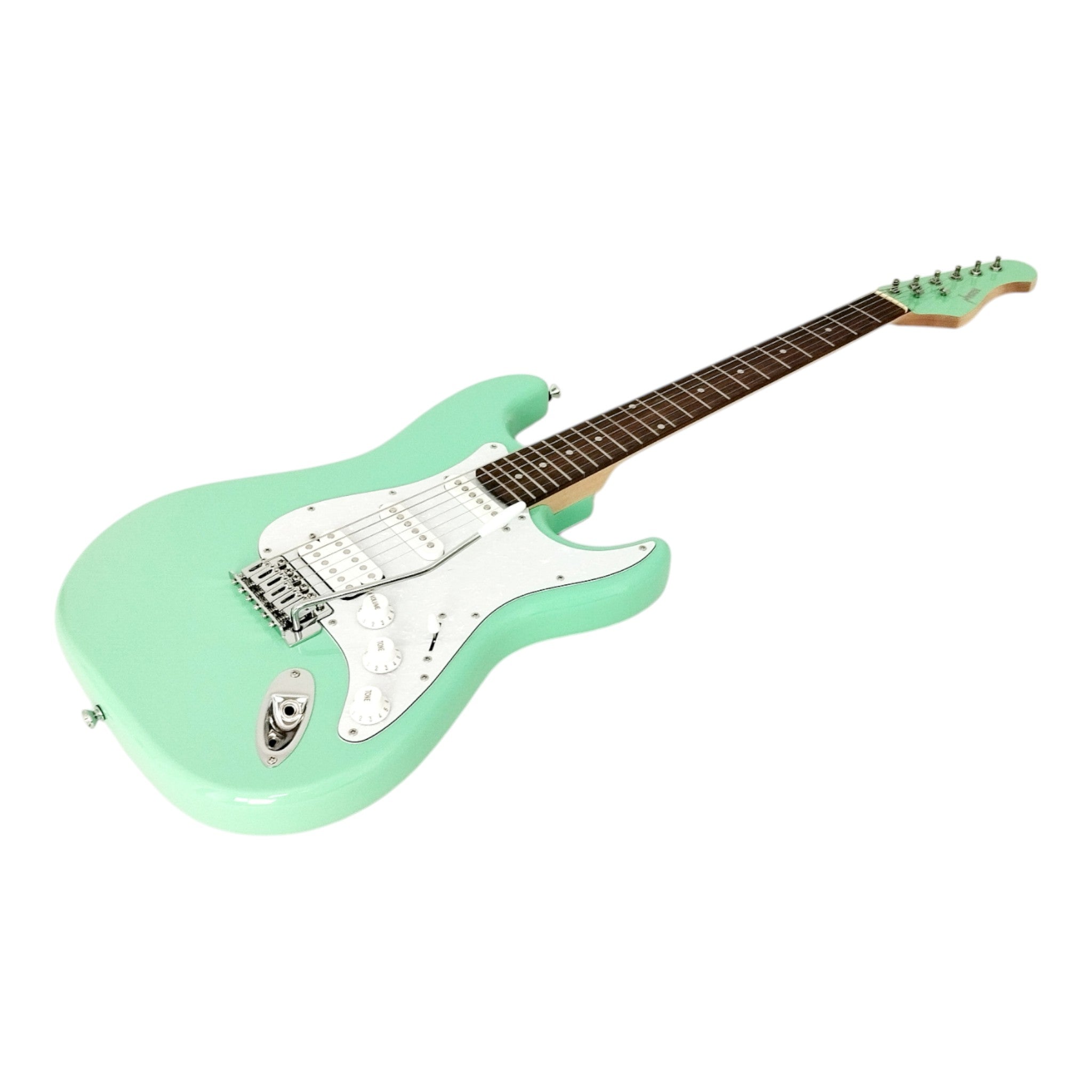 Haze E211 Surf Green HST Electric Guitar with Accessories + 10W Amp. (Optional)
