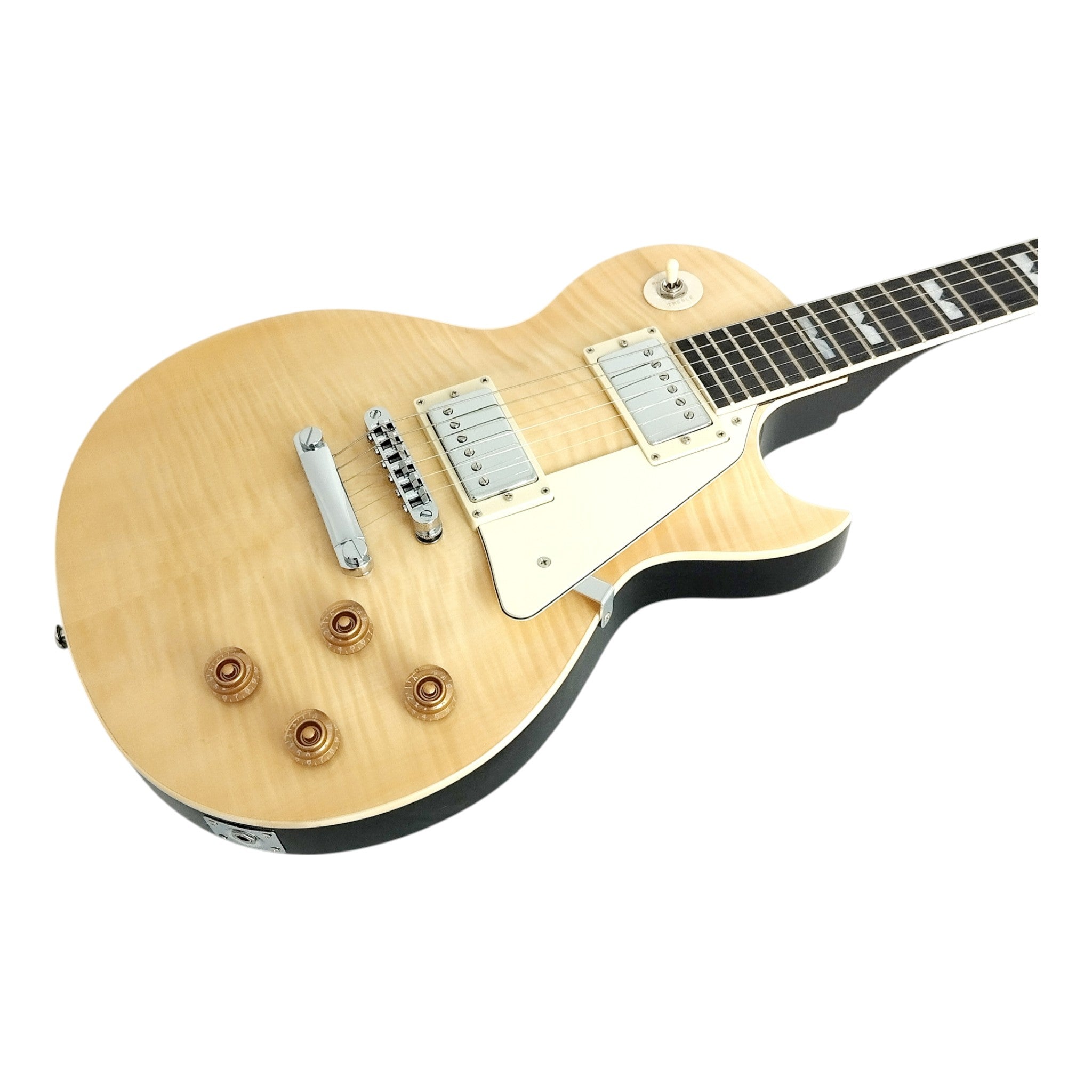 Haze E238 Natural Flame Maple Electric Guitar with Dual Humbuckers