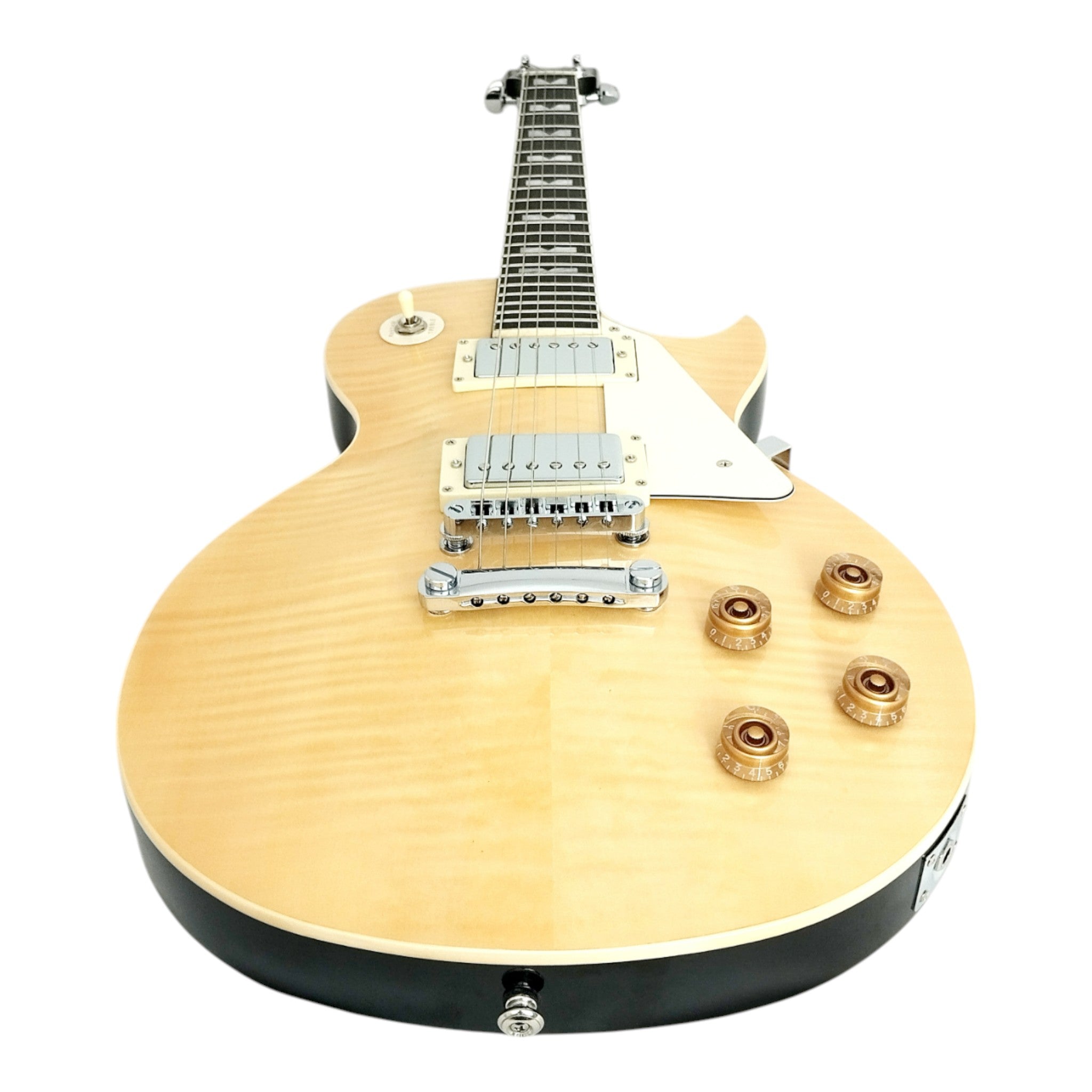 Haze E238 Natural Flame Maple Electric Guitar with Dual Humbuckers