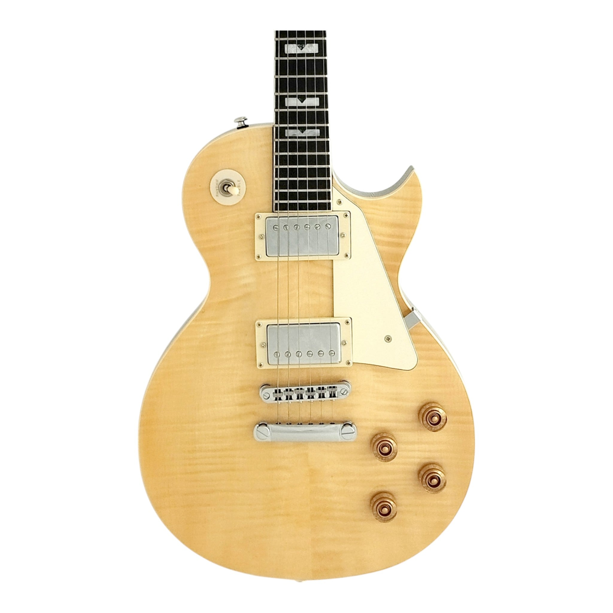 Haze E238 Natural Flame Maple Electric Guitar with Dual Humbuckers