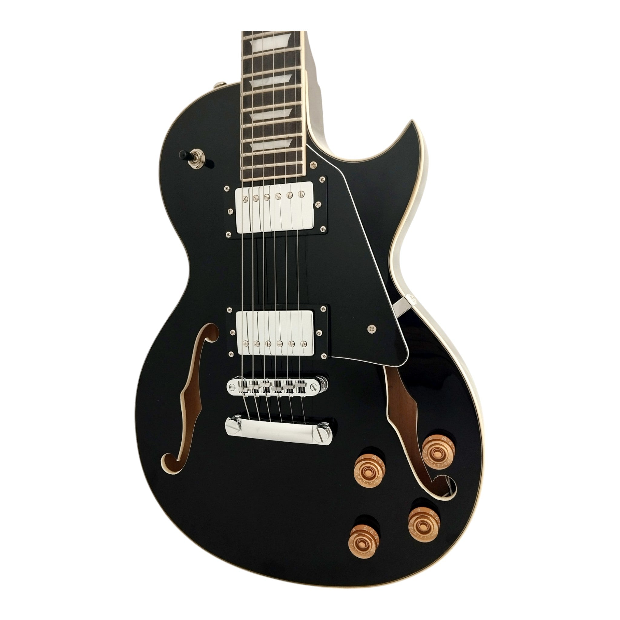 Haze E239 Black Semi-Hollow Electric Guitar with Dual Humbuckers