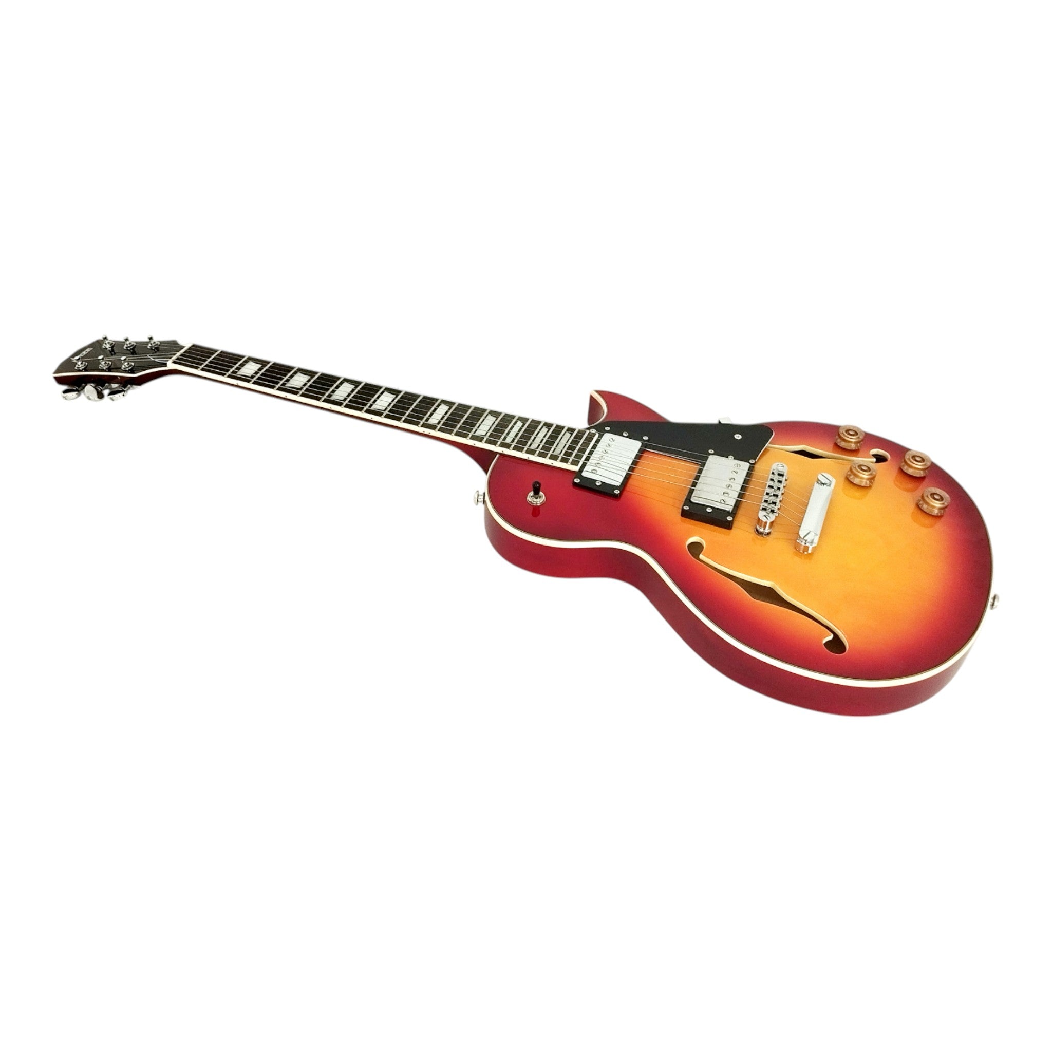 Haze E239 Sunburst Semi-Hollow Electric Guitar with Dual Humbuckers