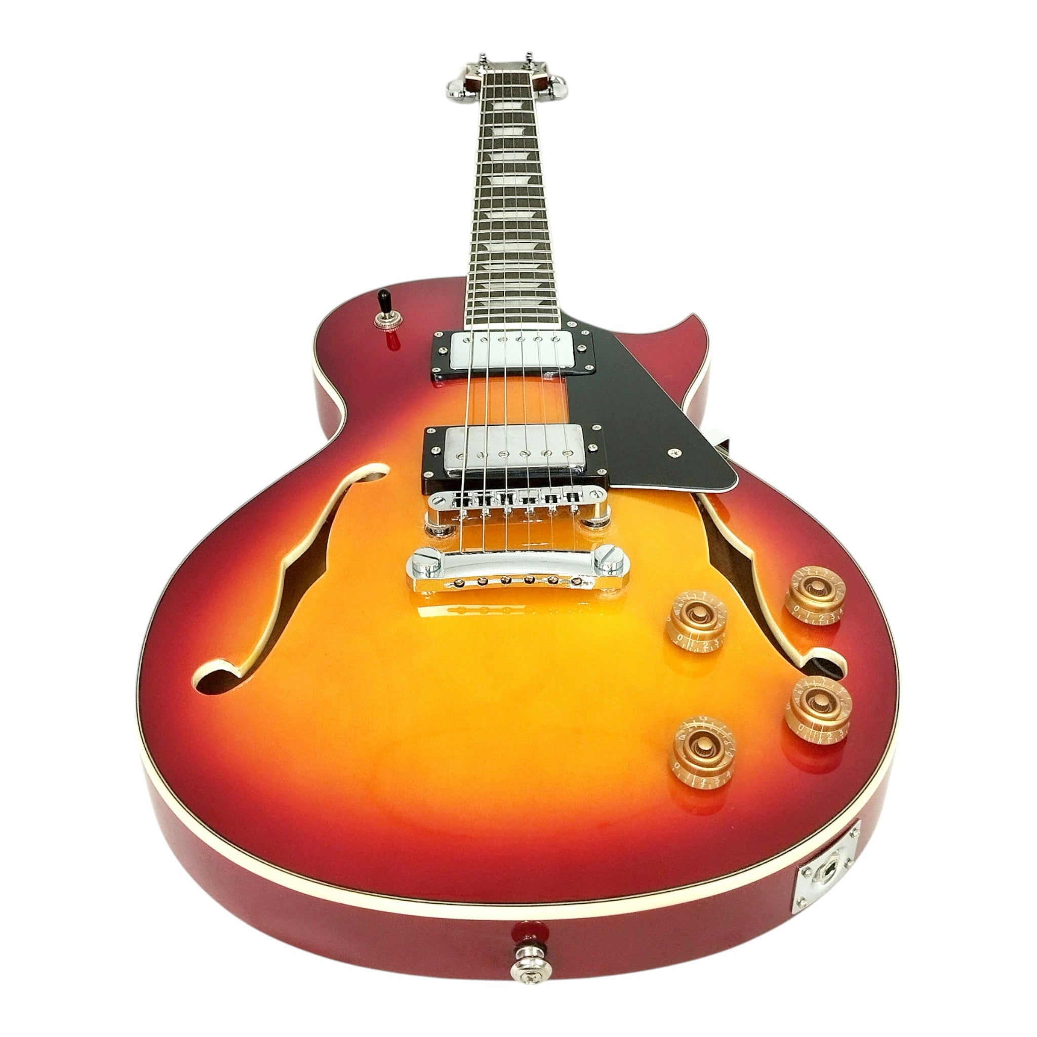 Haze E239 Sunburst Semi-Hollow Electric Guitar with Dual Humbuckers