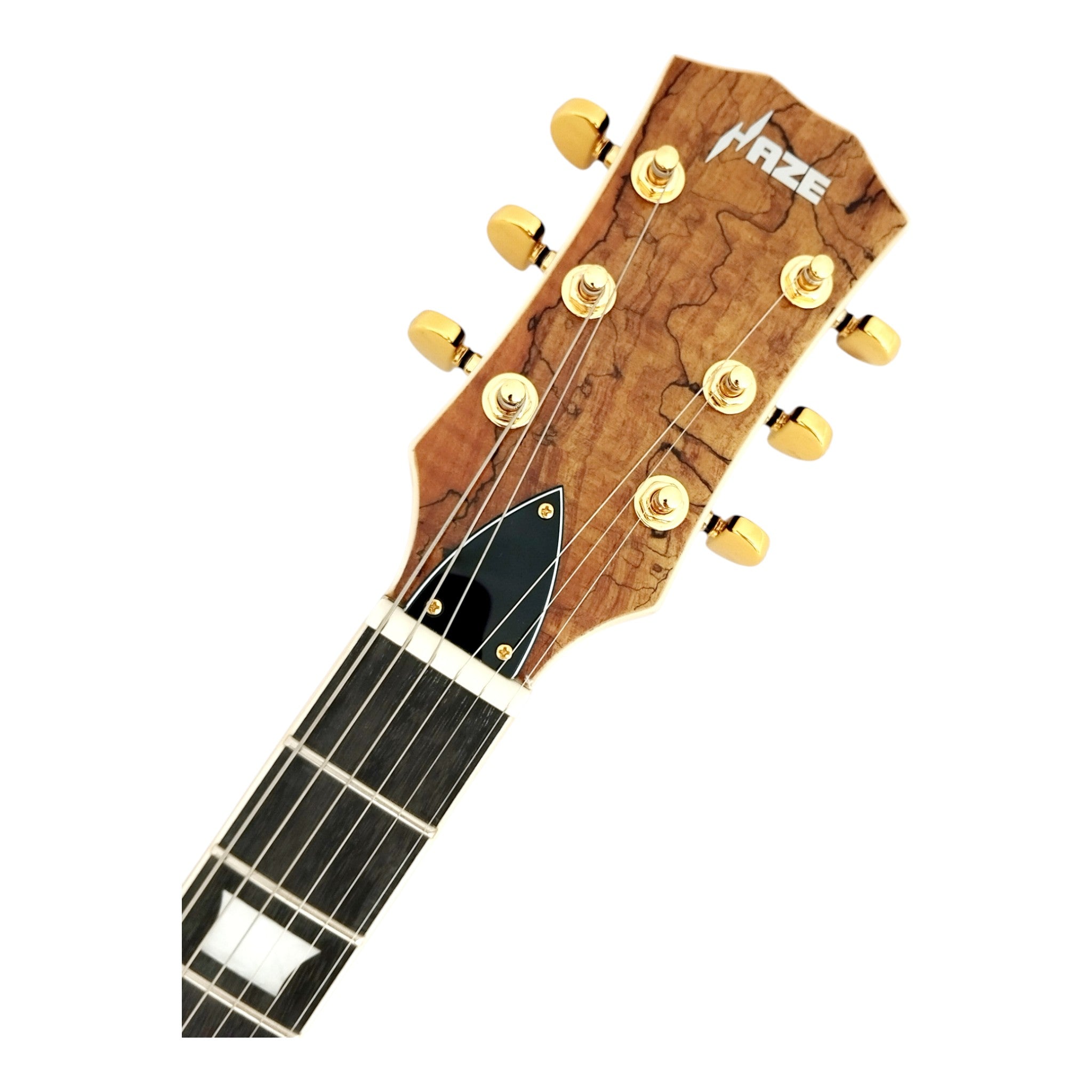 Haze E239 Spalted Maple Semi-Hollow Electric Guitar with Dual Humbuckers