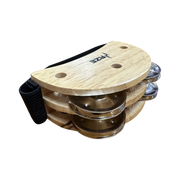 Haze Elliptical Foot Tambourine Accessory Cajon Companion - Natural W9