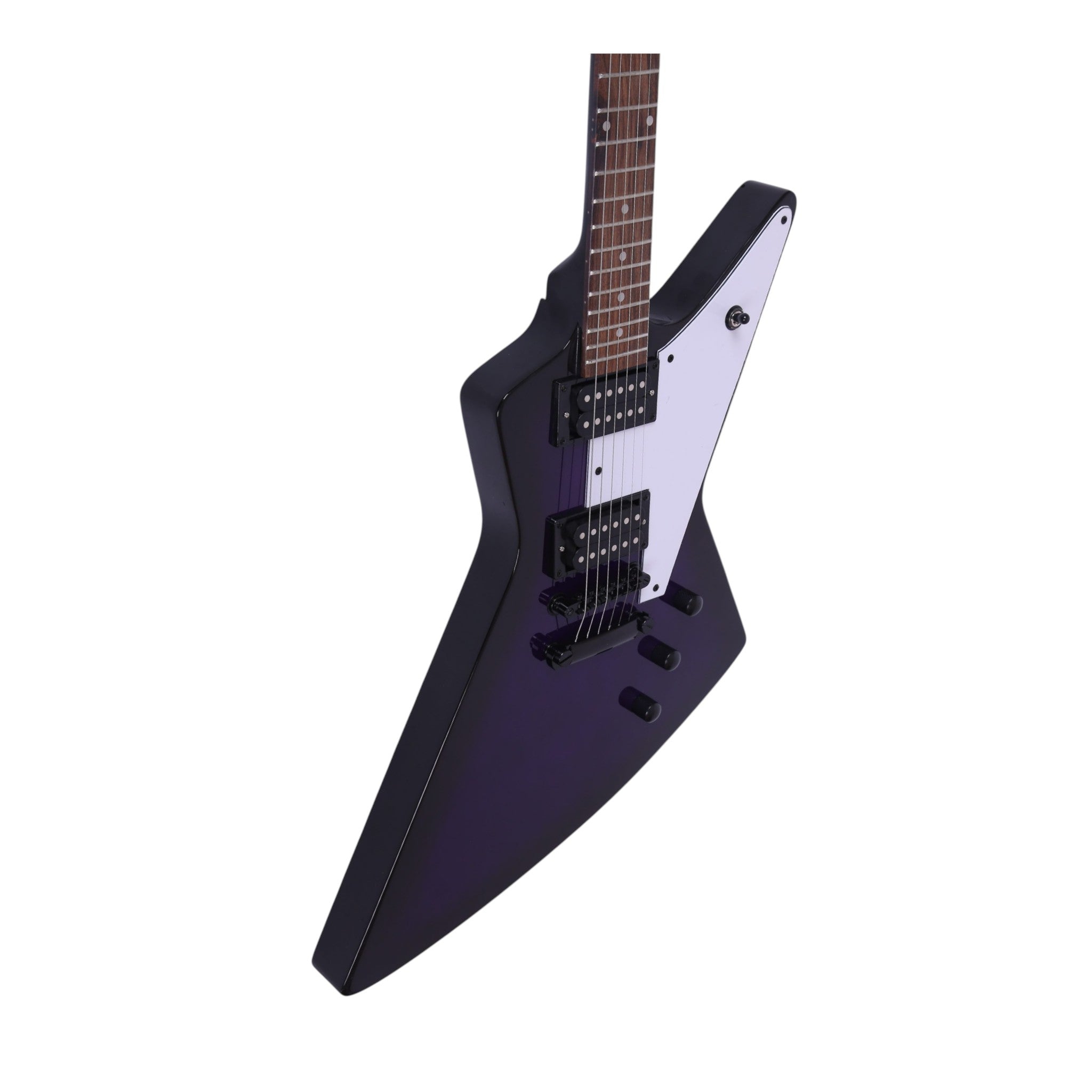 Haze FB1940 Explorer-Style HH Electric Guitar, Purpleburst Gloss