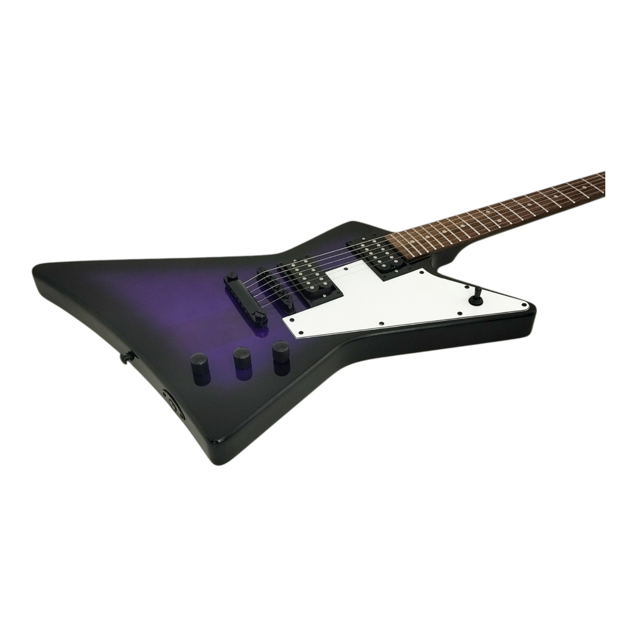 Haze FB1946 Explorer-Style HH Electric Guitar, Purpleburst Gloss