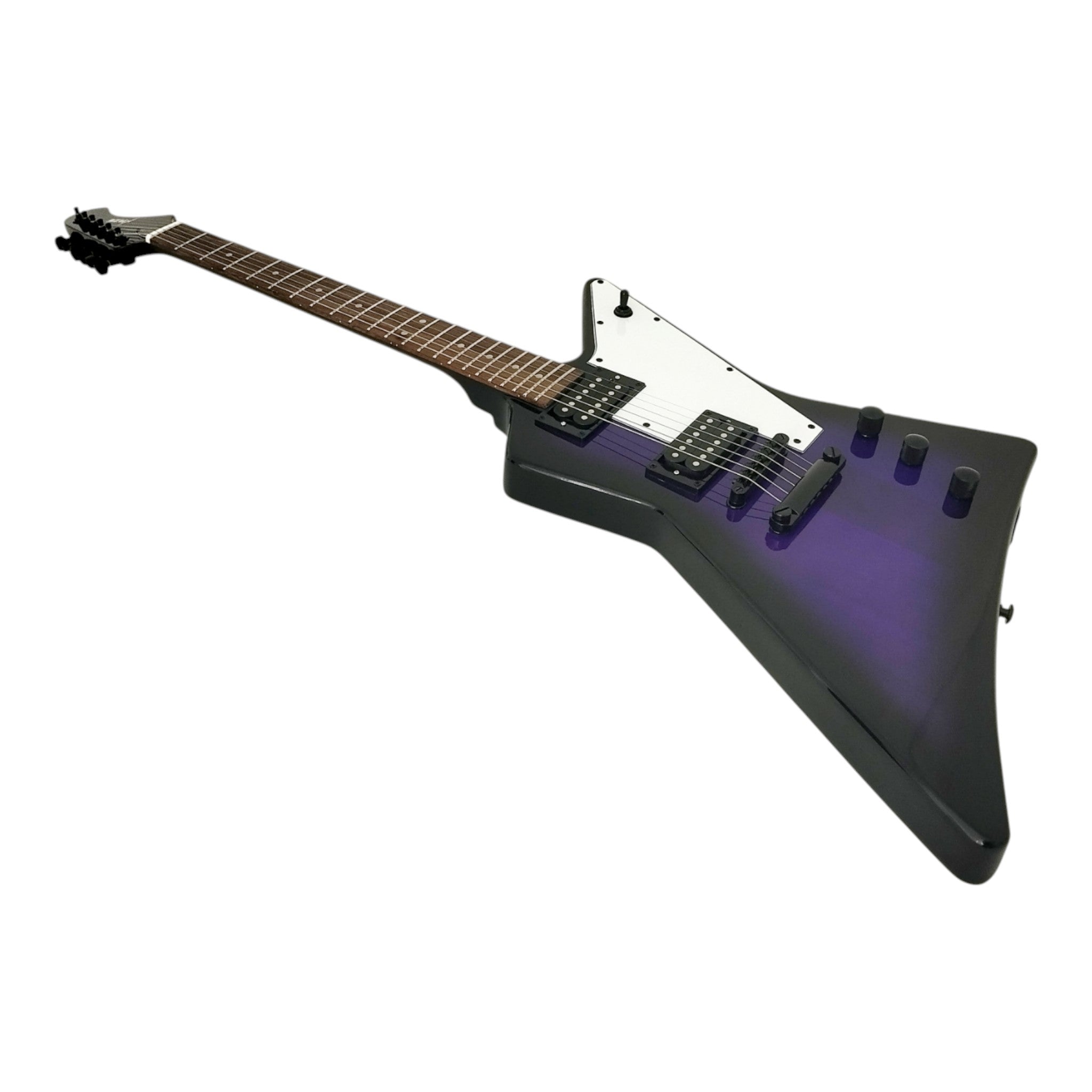 Haze FB1946 Purpleburst Explorer-Style Electric Guitar with Inward Contour
