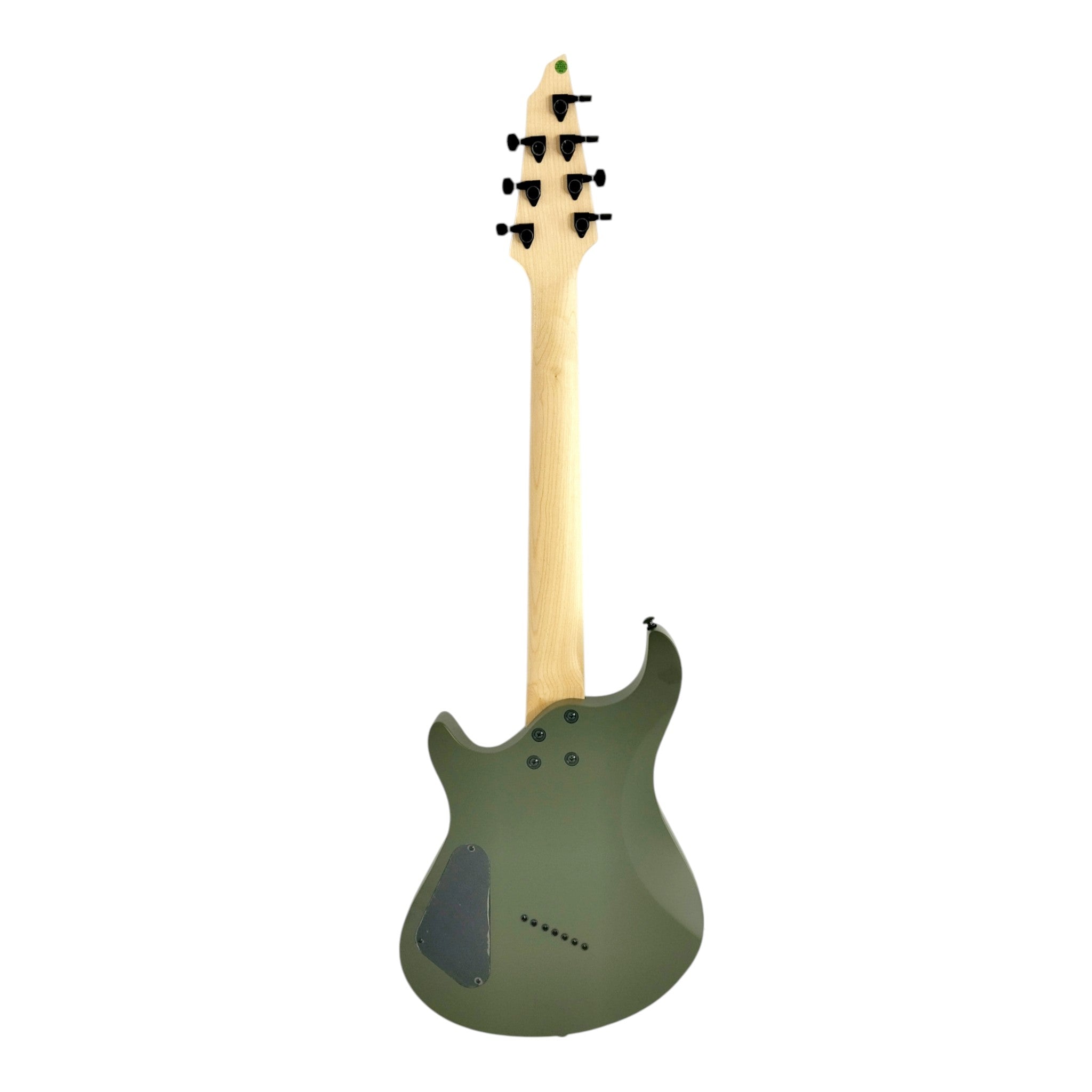 Haze 7FF Cargo Green 7-String Fanned Fret Electric Guitar with Active Humbuckers