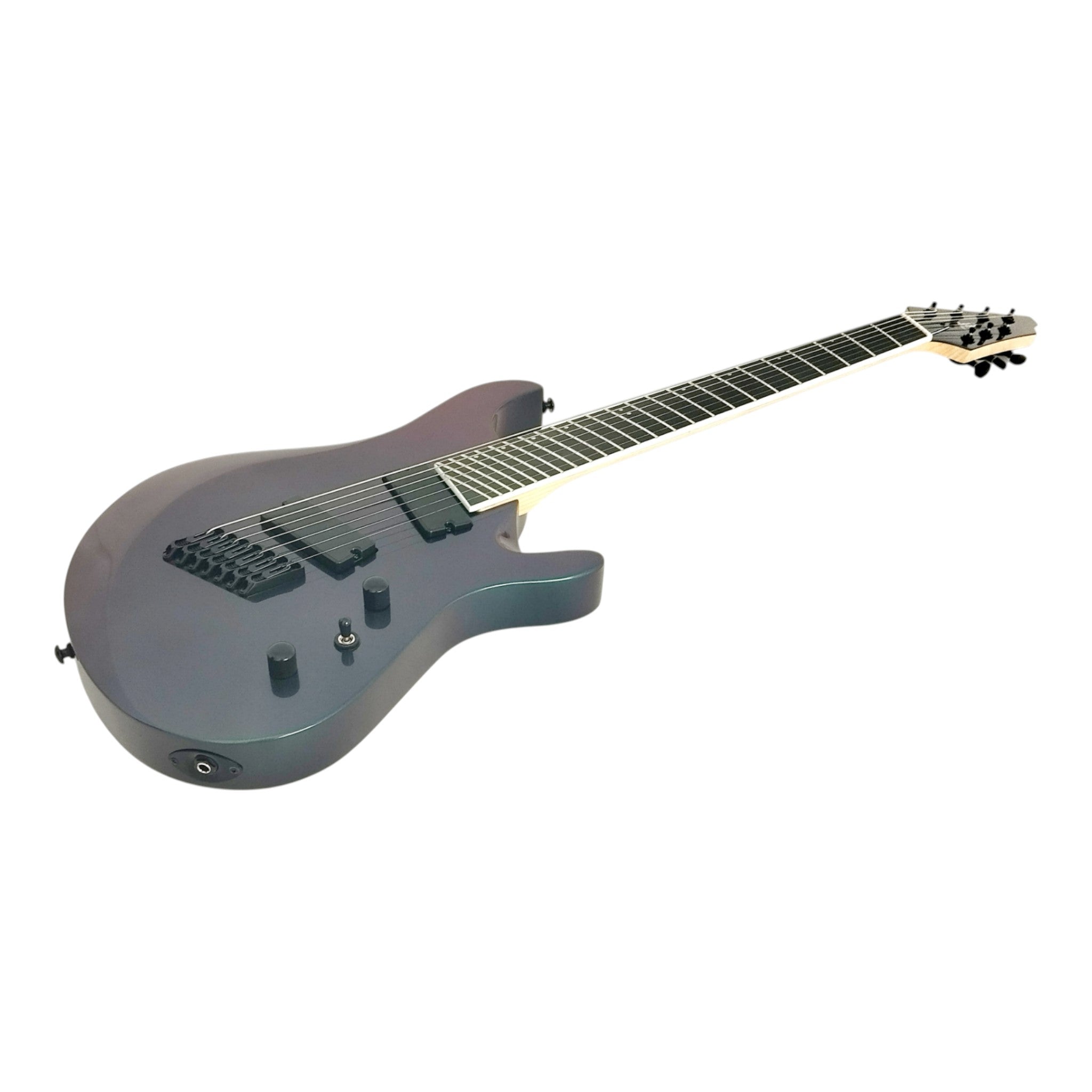 Haze 7FF Chameleon 7-String Fanned Fret Electric Guitar with Active Humbuckers