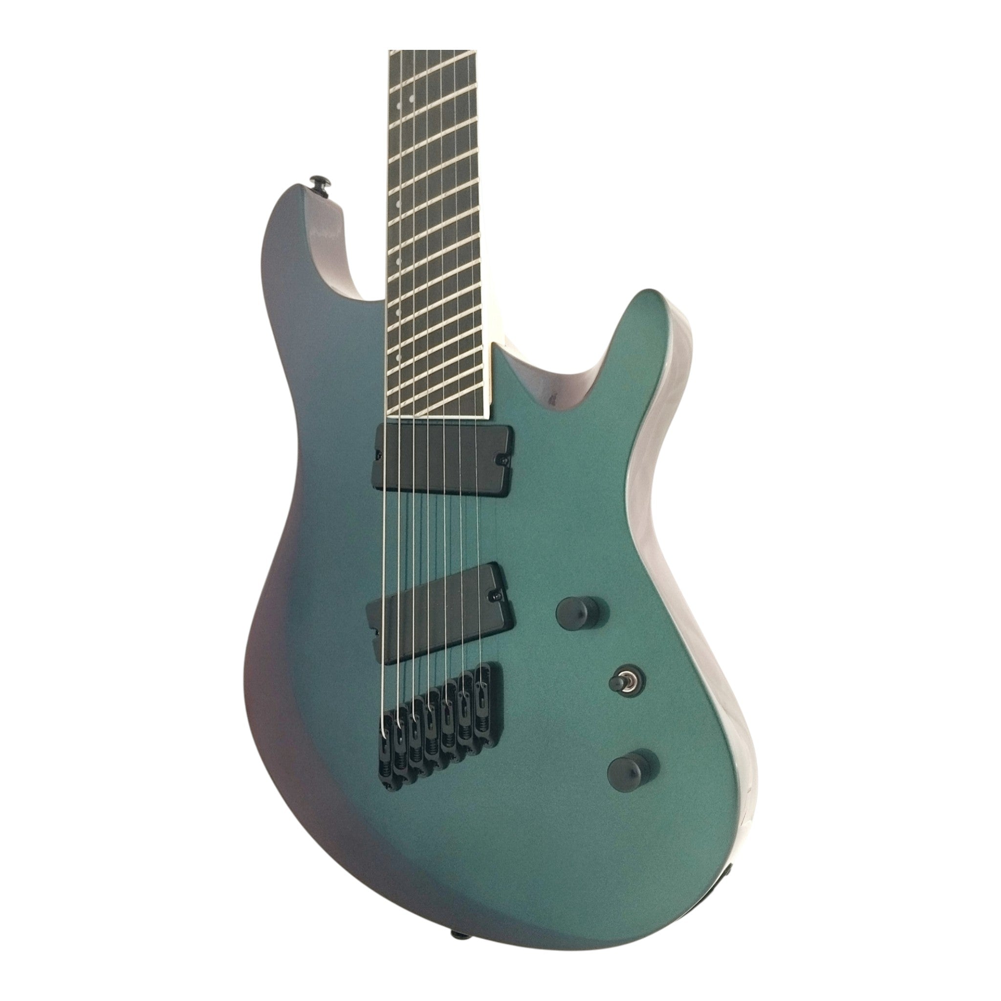 Haze 7FF Chameleon 7-String Fanned Fret Electric Guitar with Active Humbuckers
