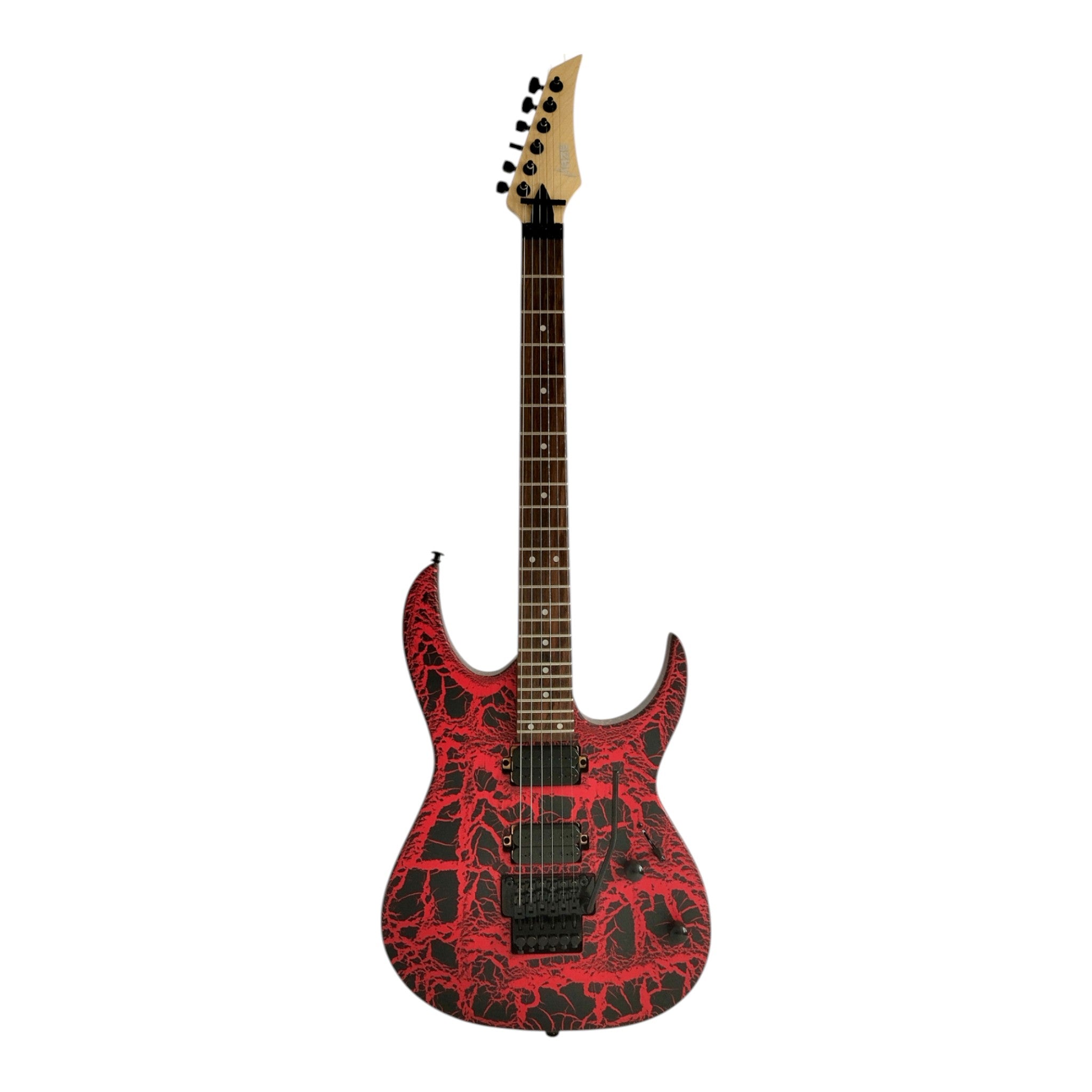 Haze HCJS19 Molten Red/Black Electric Guitar with Floyd Rose Bridge