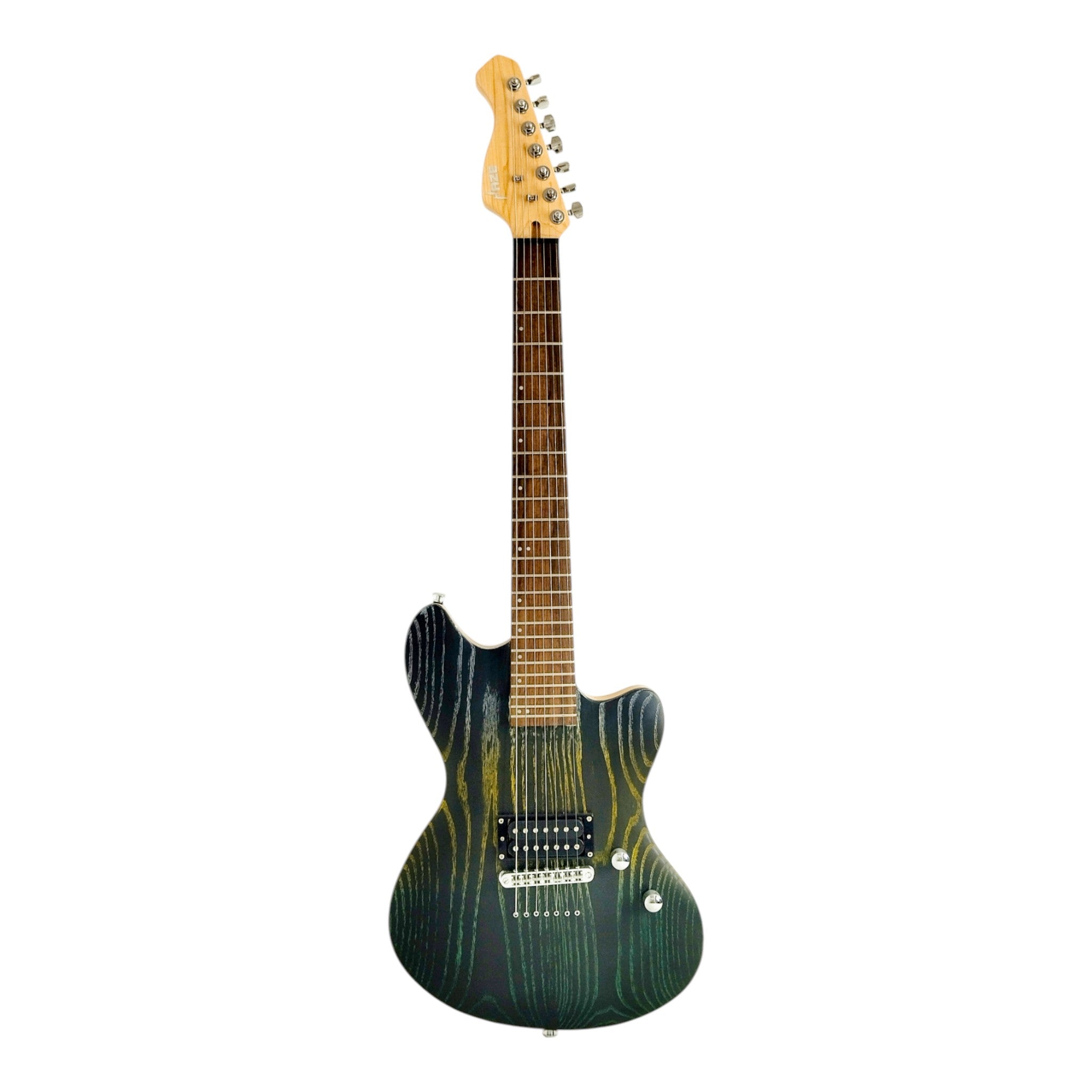 Haze HCOL19 Deep Forest Green/Yellow 7-String Electric Guitar