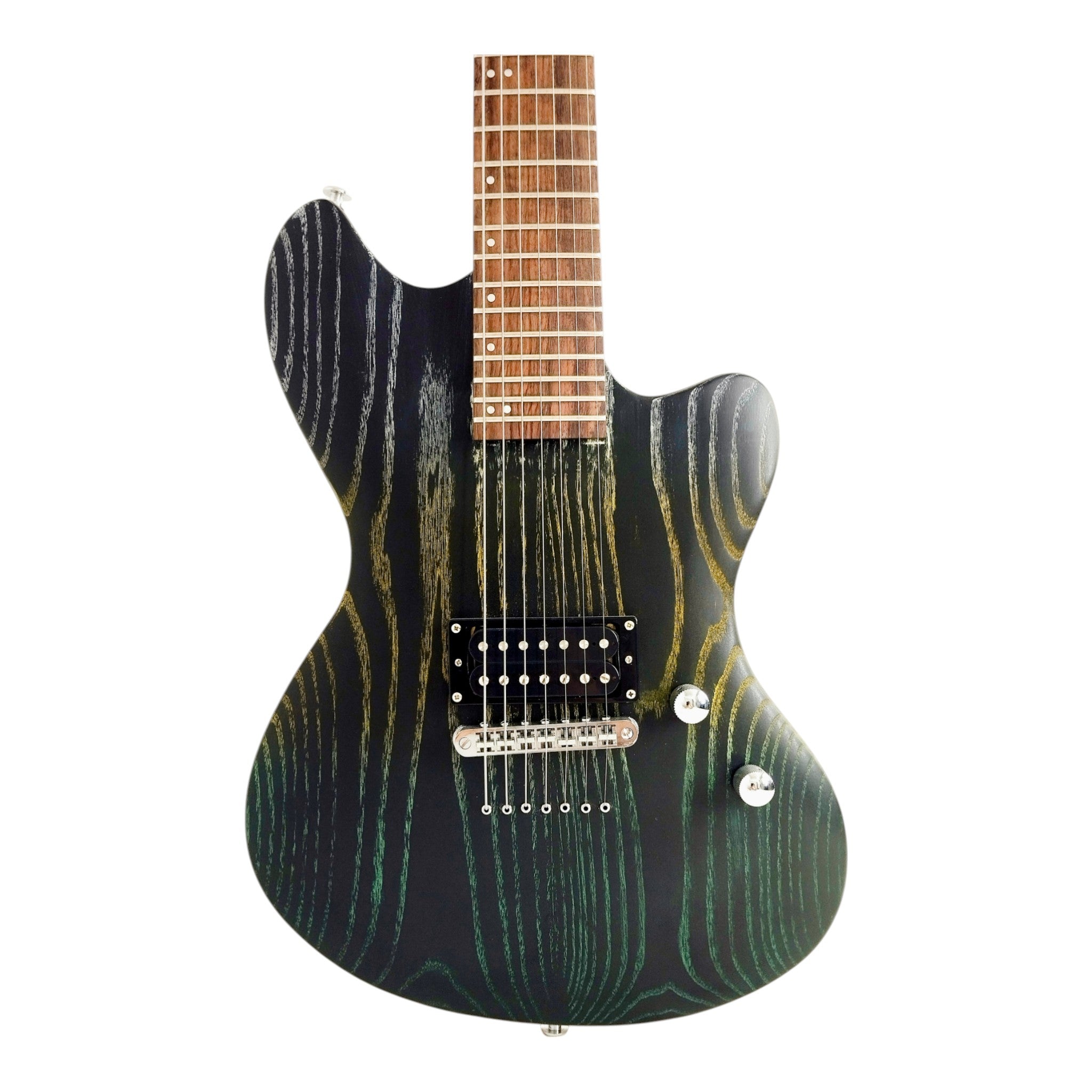 Haze HCOL19 Deep Forest Green/Yellow 7-String Electric Guitar